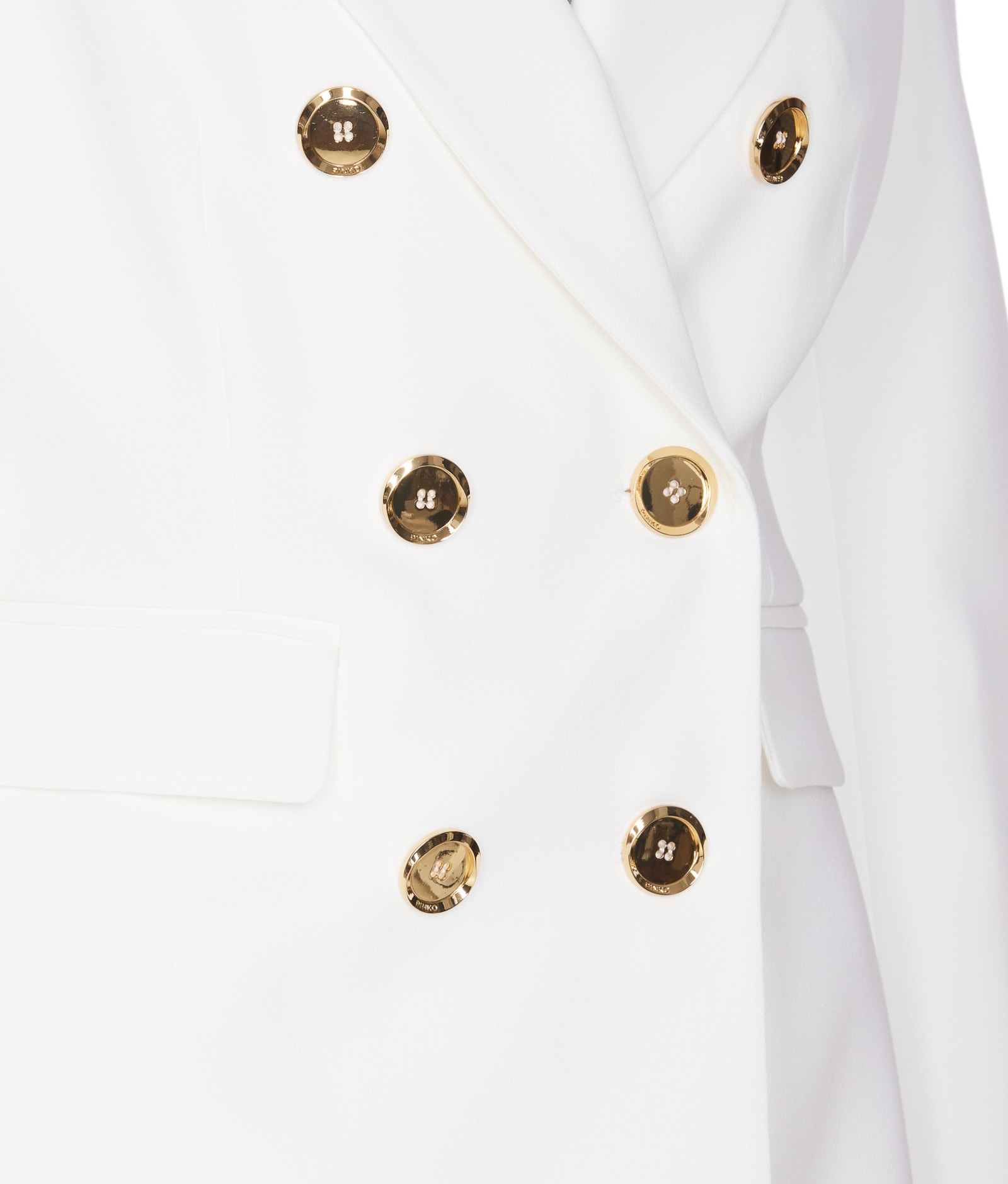 Shop Pinko Double-breasted Blazer In White