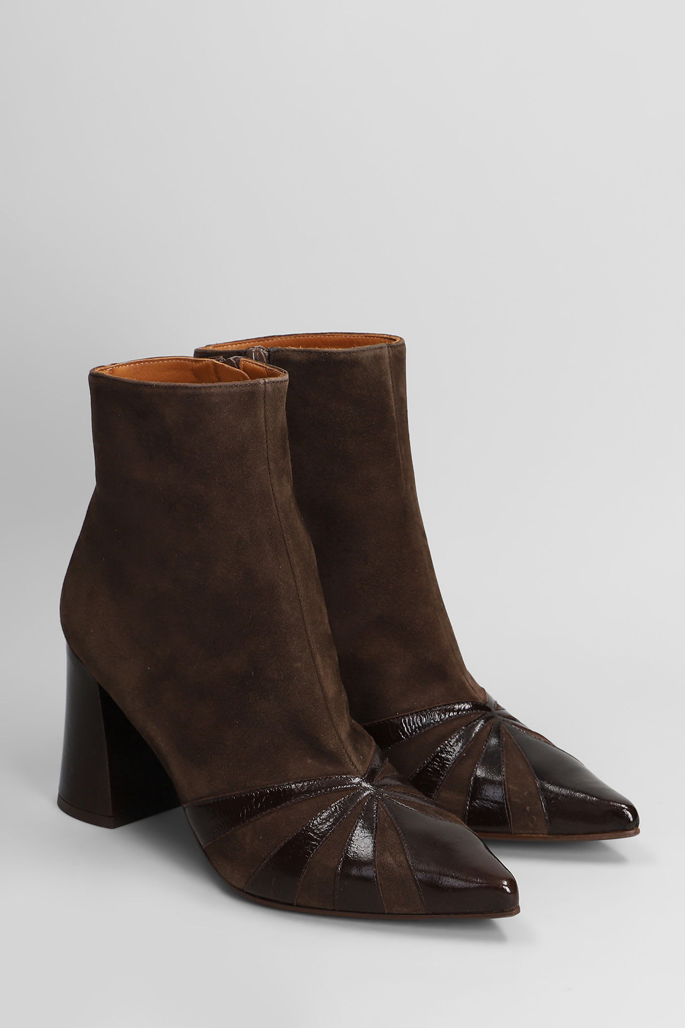 Chie Mihara Ludrik High Heels Ankle Boots In Brown Leather In Brown