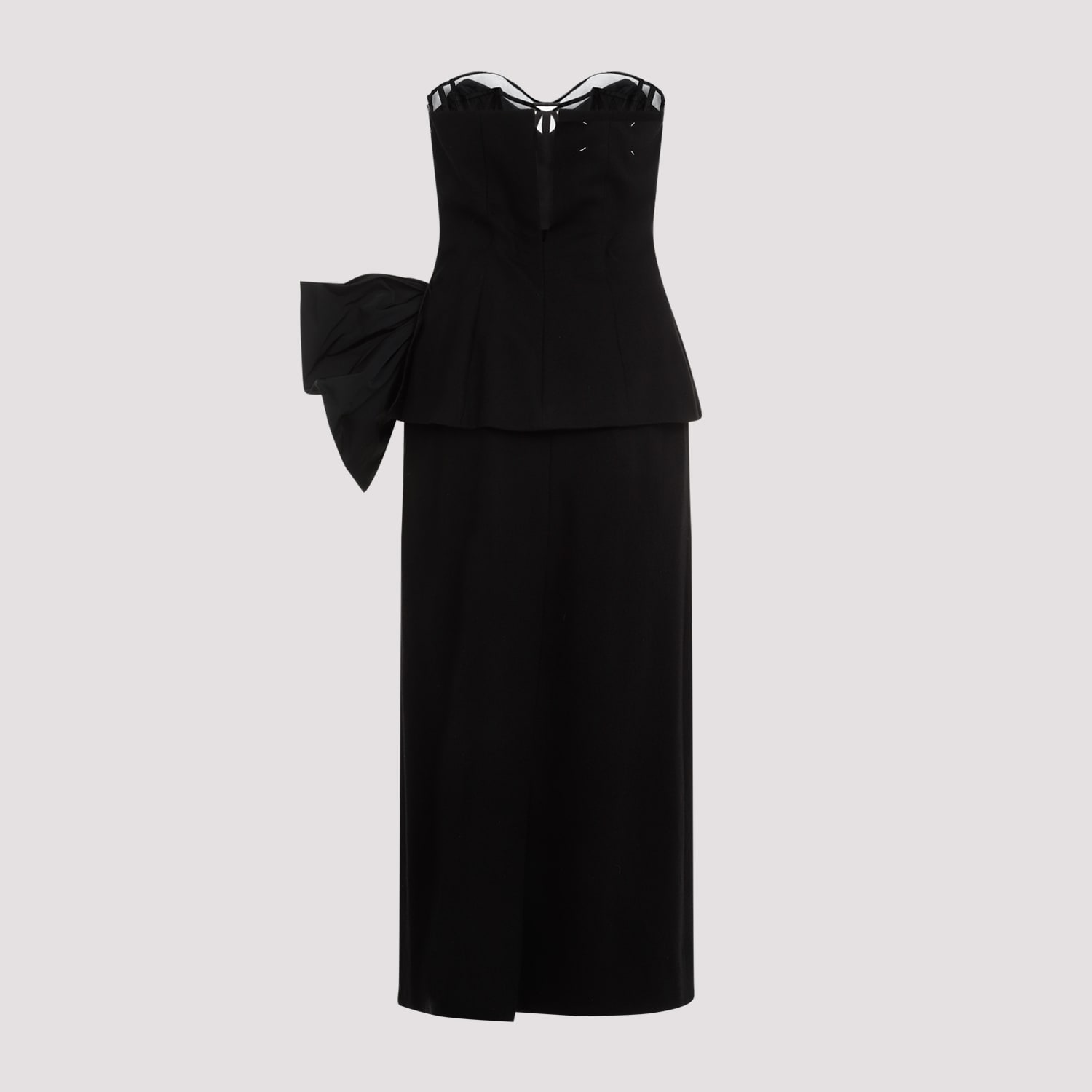 Shop Maison Margiela Virgin Wool Midi Dress In Black