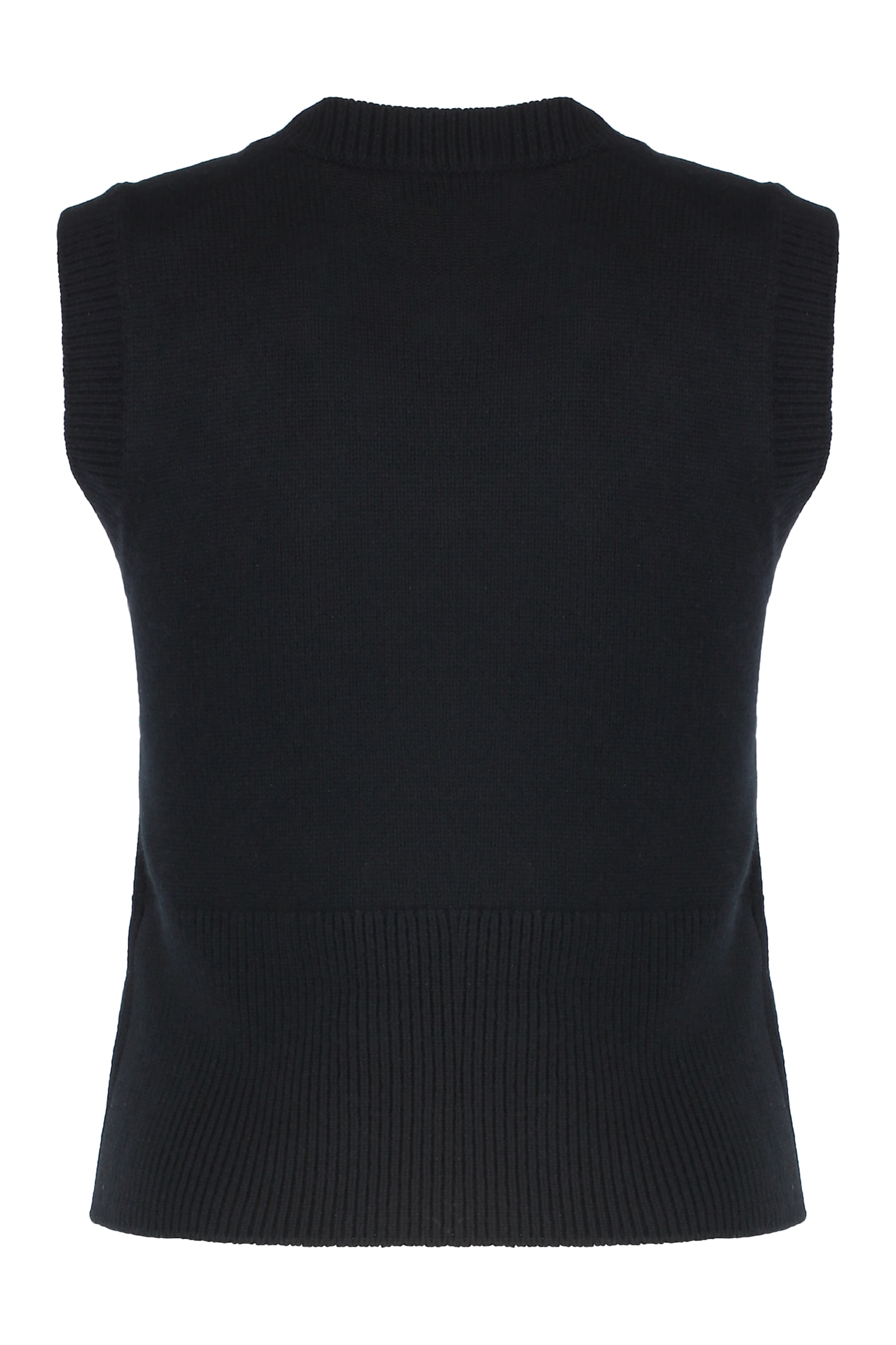 P.a.r.o.s.h Loira Flower-embellished Knitted Vest In Black