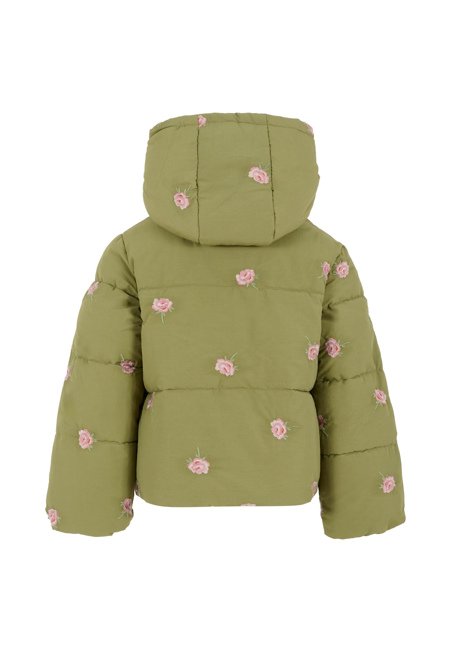 Stella Mccartney Rose-print Padded Jacket In Green