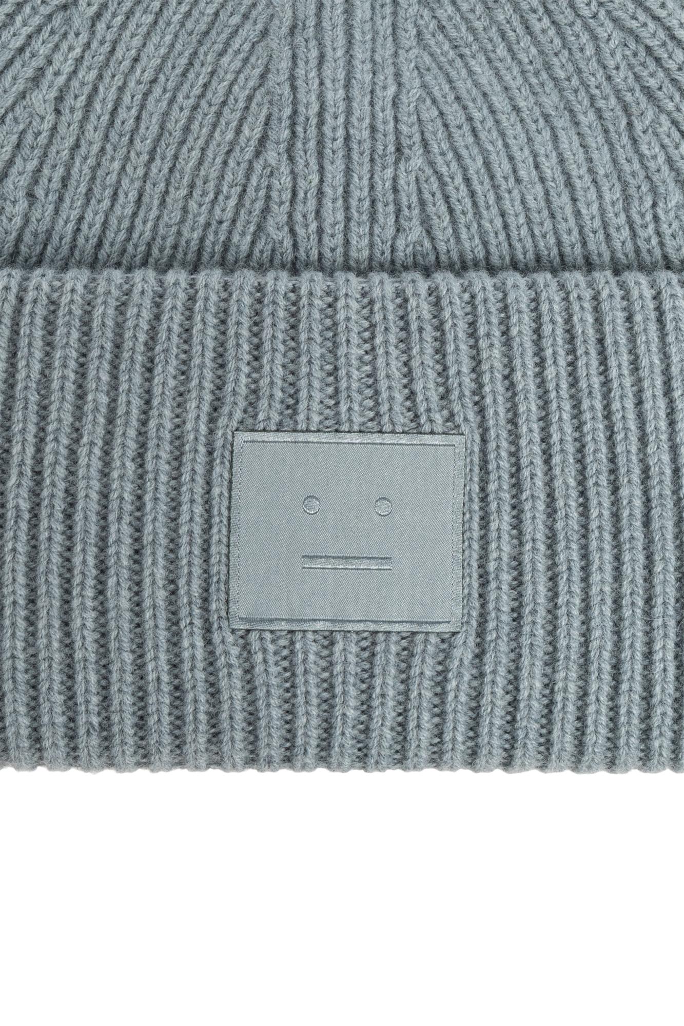 Acne Studios Wool Hat With Logo In Blue