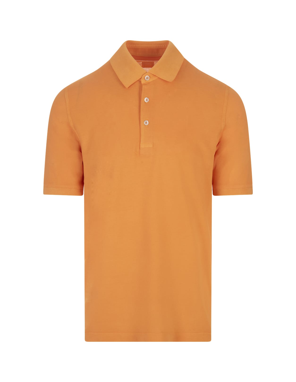 Shop Fedeli Orange Light Cotton Piquet Polo Shirt