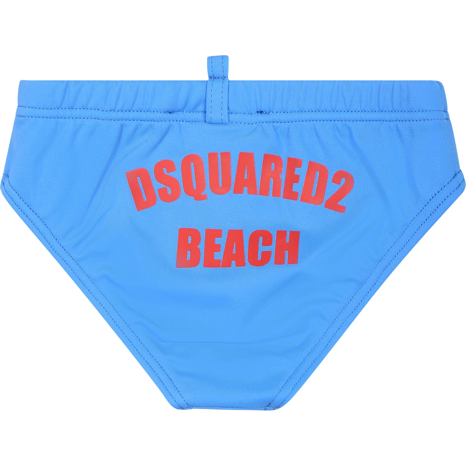Shop Dsquared2 Light Blue Swim Briefs For Baby Boy With Logo
