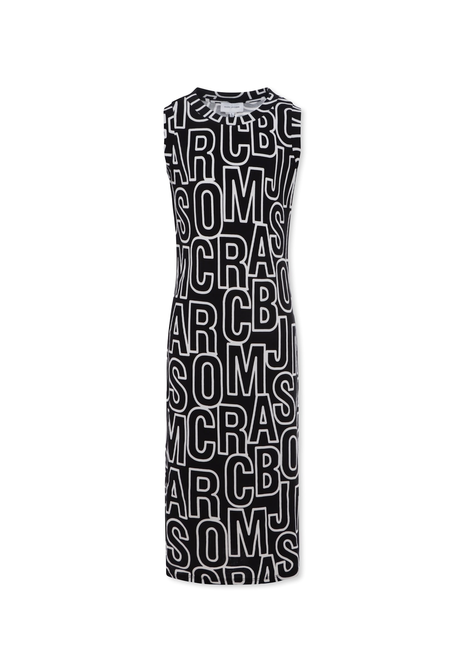 Marc Jacobs Black Dress For Girl With Logo In Multi