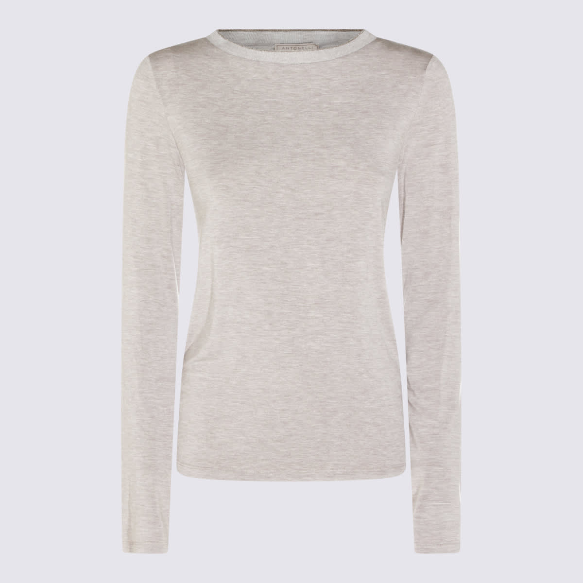 Antonelli Round Neck Long-sleeved T-shirt In Gray