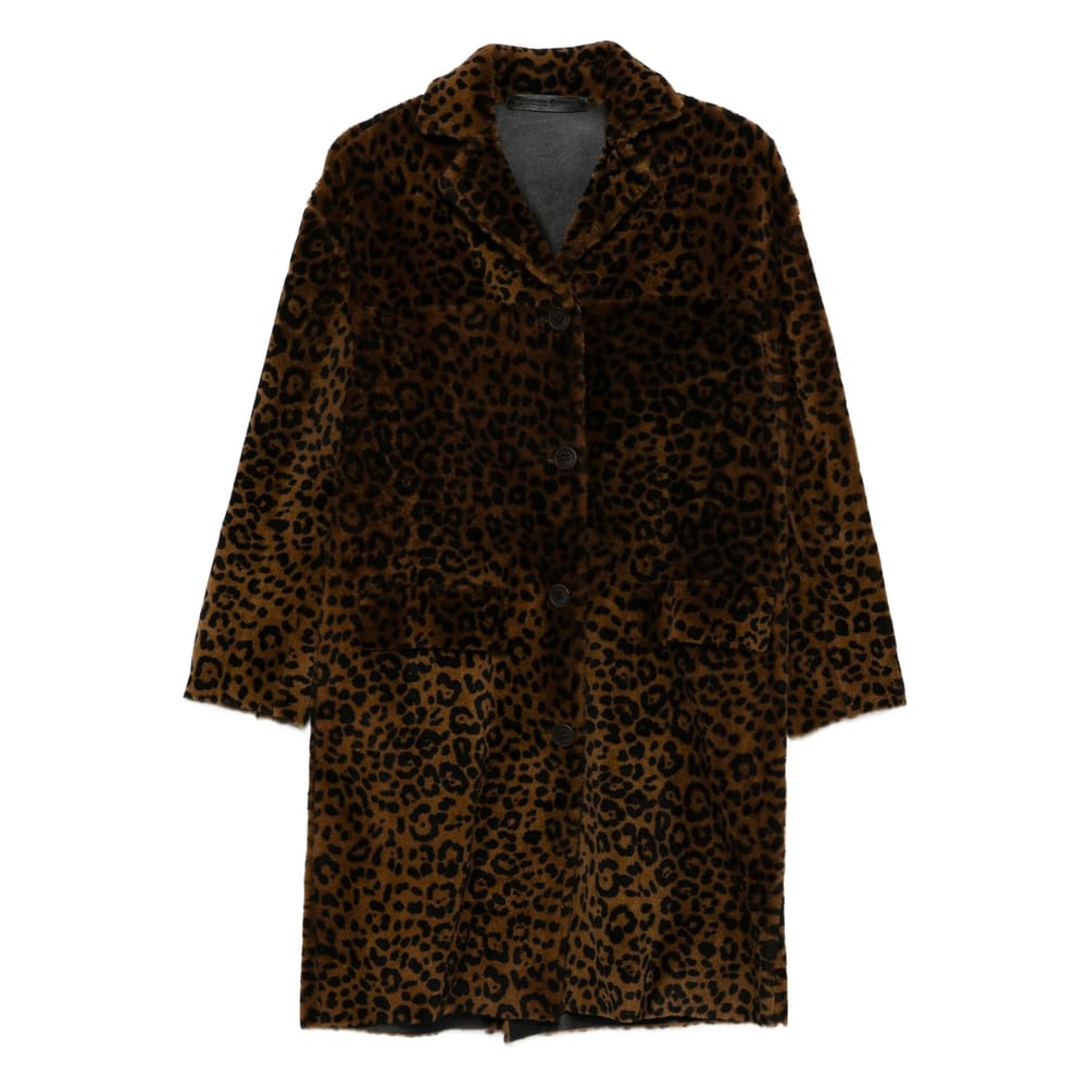 Salvatore Santoro Animal-print Leather Coat In Black