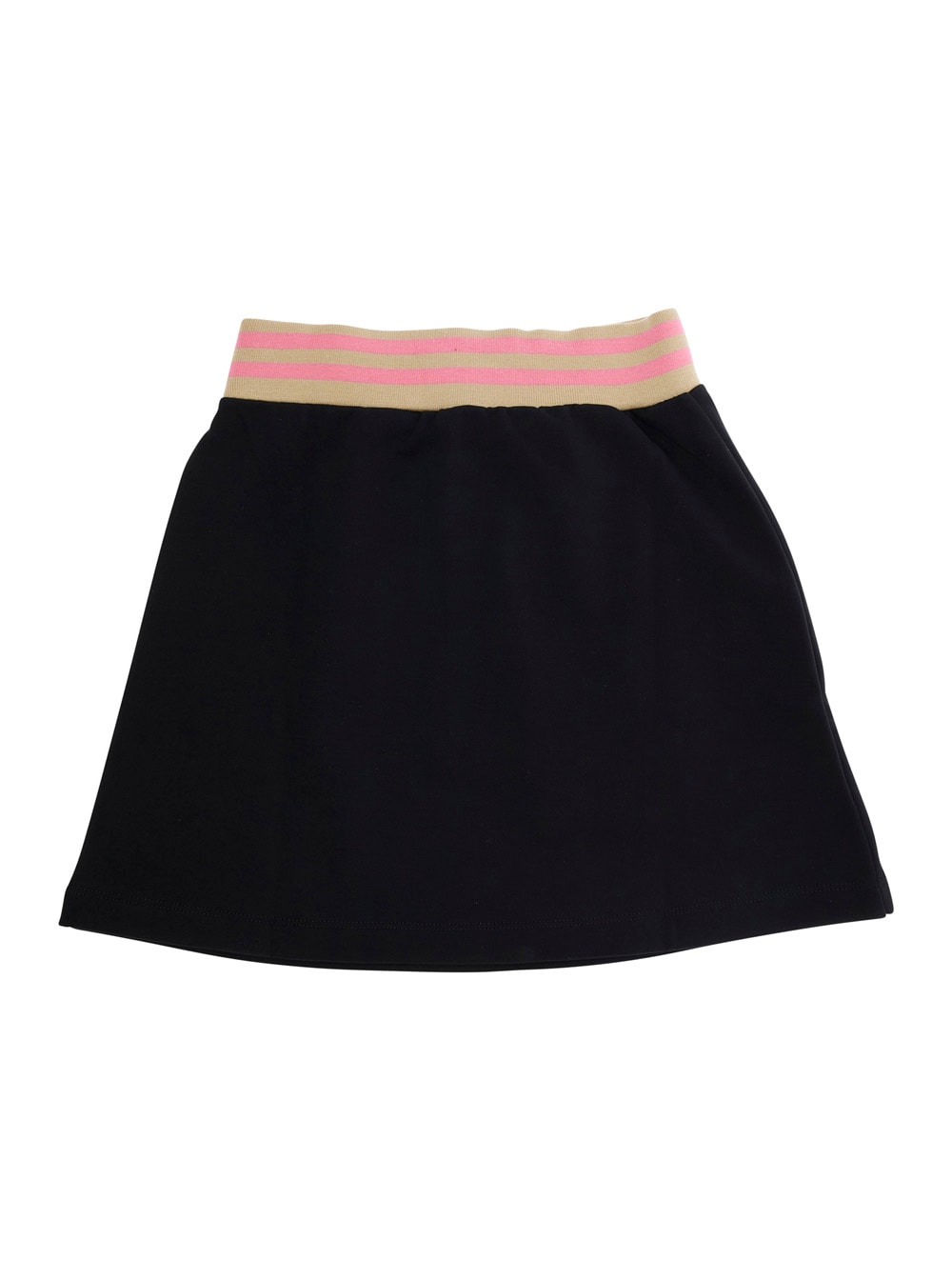 Marni Kids' Fleece Short Skirt With Elastic Stripes In Black