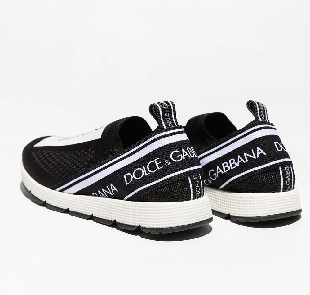 Dolce & Gabbana Sneakers Slip On Nere In Maglina Con Logo