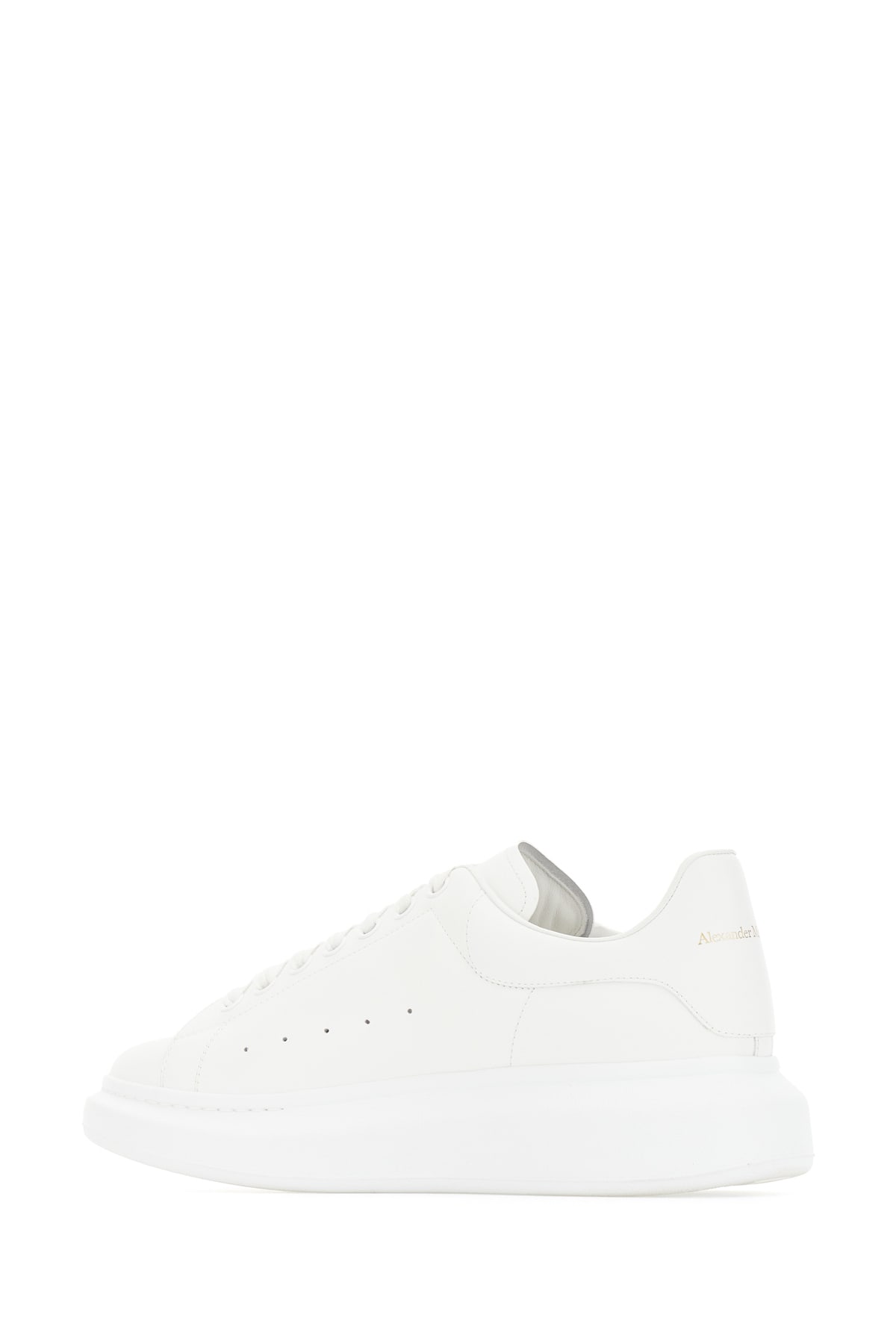 Shop Alexander Mcqueen White Leather Sneakers In Bianco