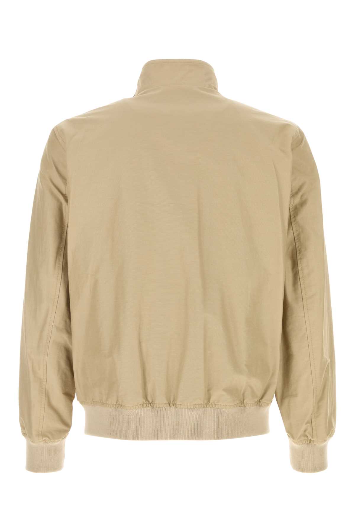 Woolrich Sand Cotton Blend Cruiser Bomber Jacket In Whitepepper
