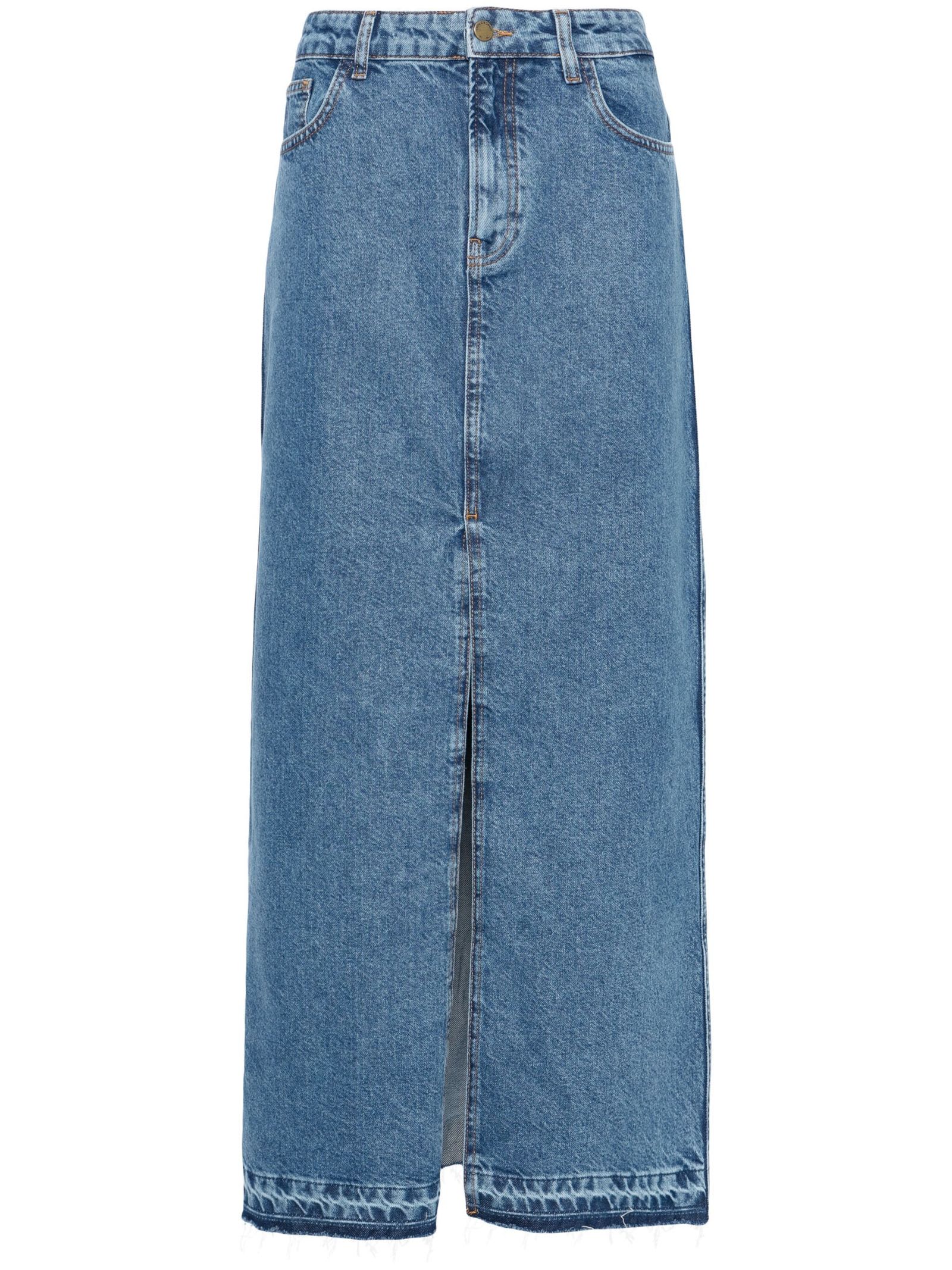 Indigo Blue Denim Maxi Skirt