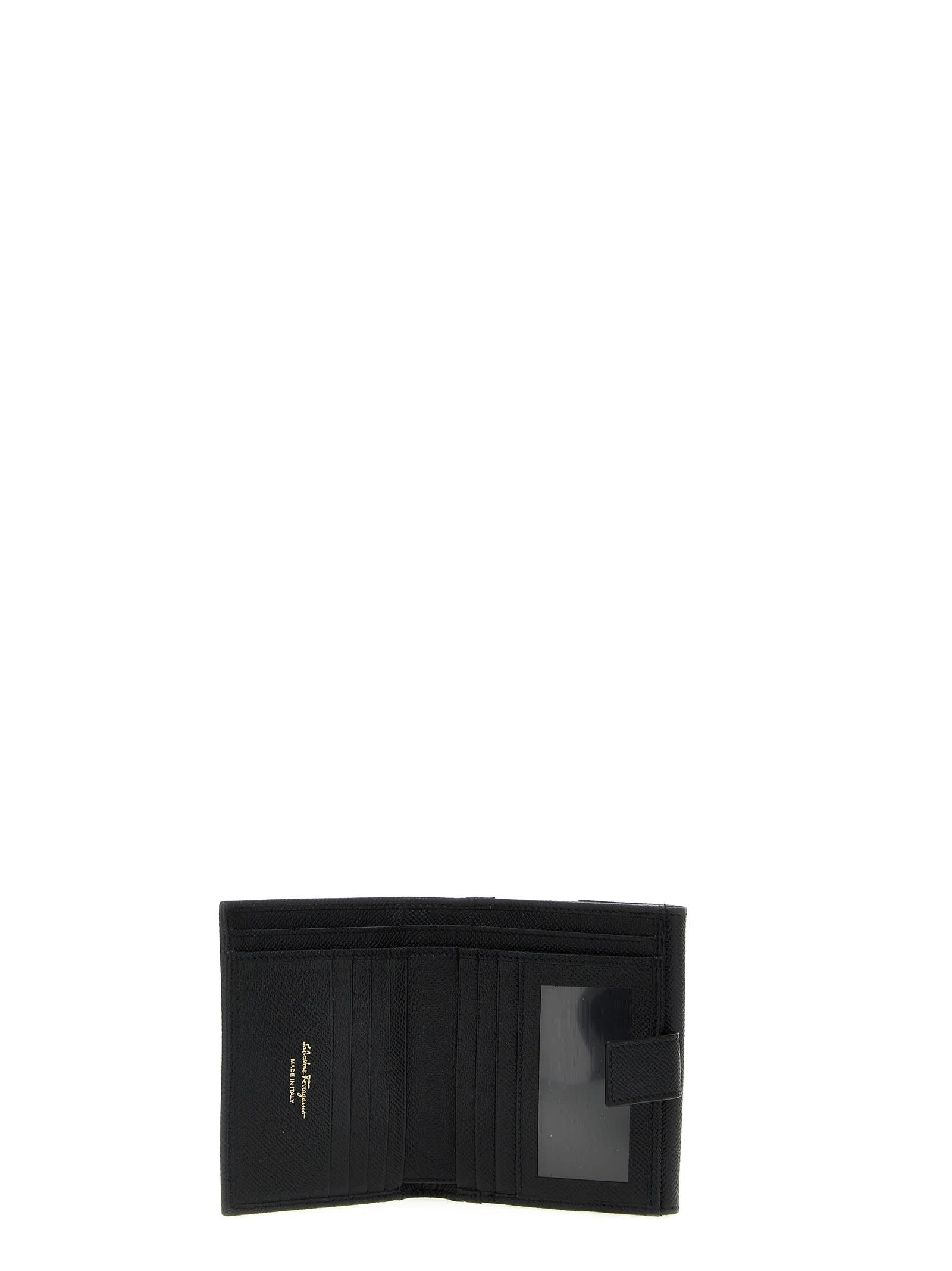 Ferragamo Gancino Clip Wallet In Black