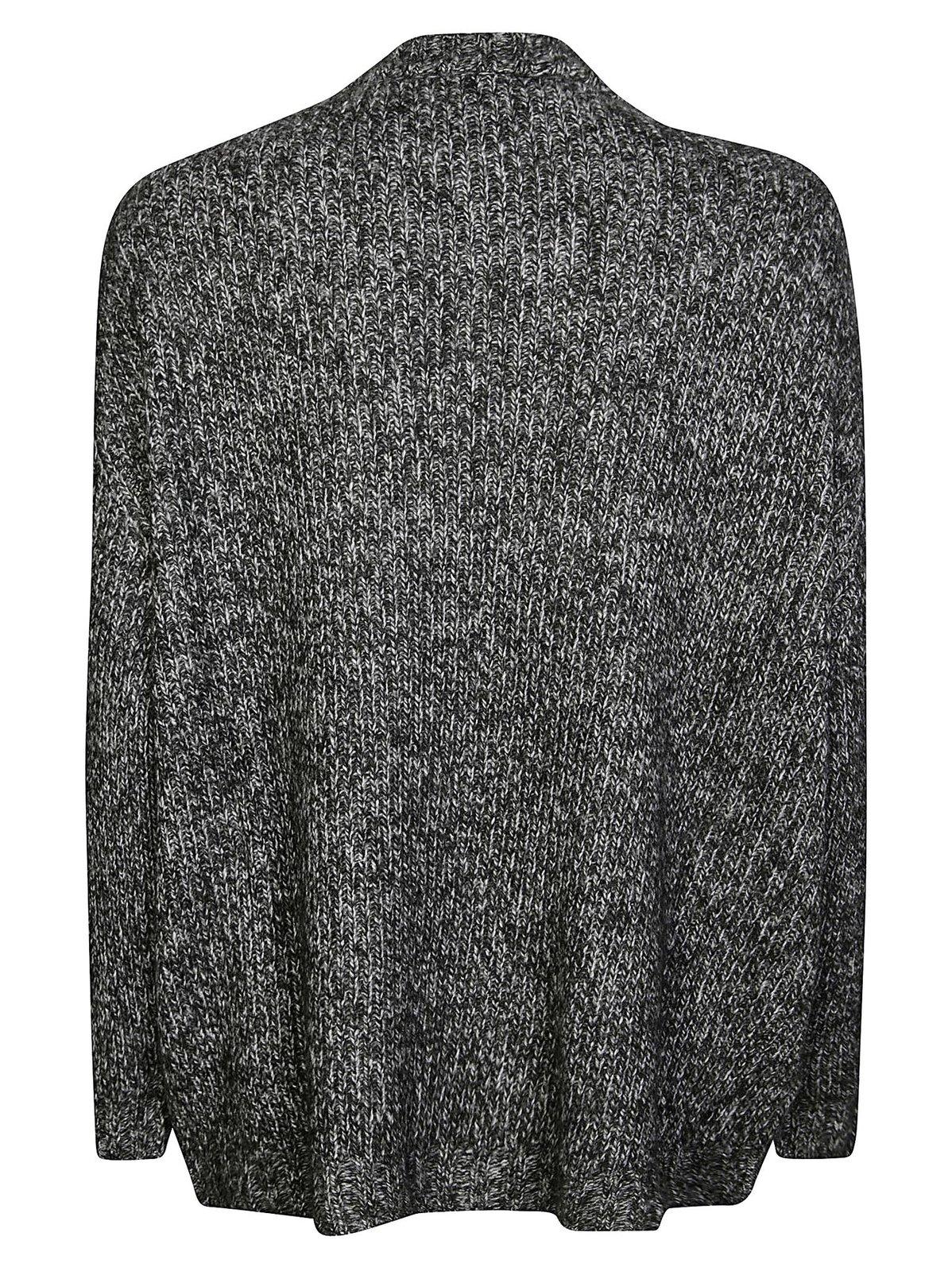 Shop Pinko Erbaceo V-neck Knitted Cardigan In Grigio Nero Bianco