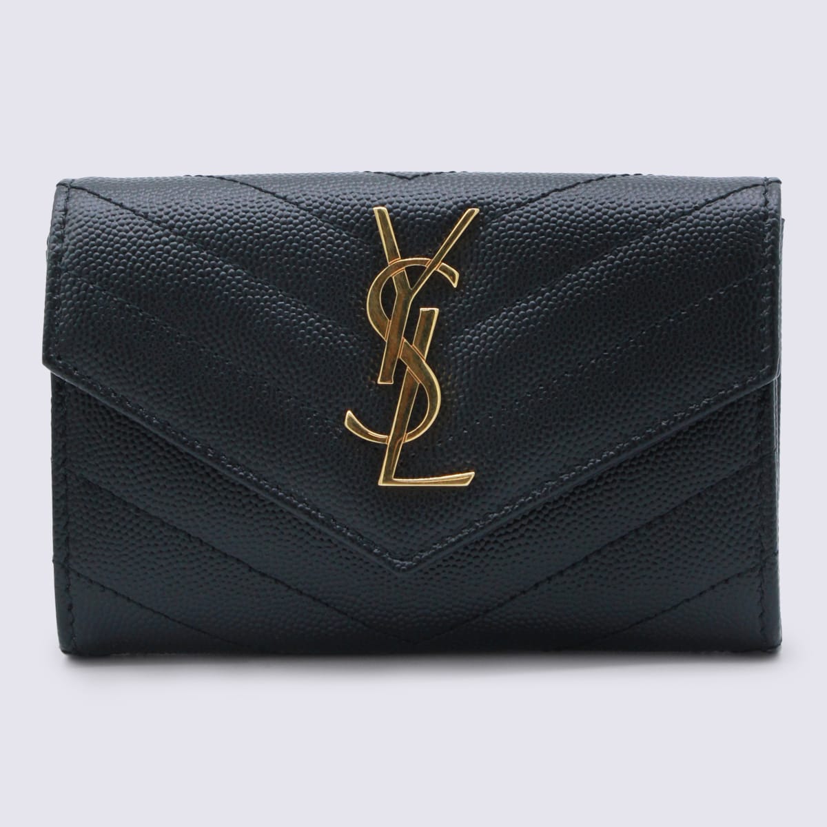 Saint Laurent Black Leather Wallet In Black