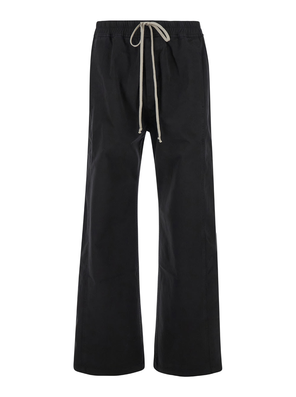 Shop Drkshdw Pusher Black Pants With Elastic Waist With Drawstrings And Wide Leg In Cotton Man