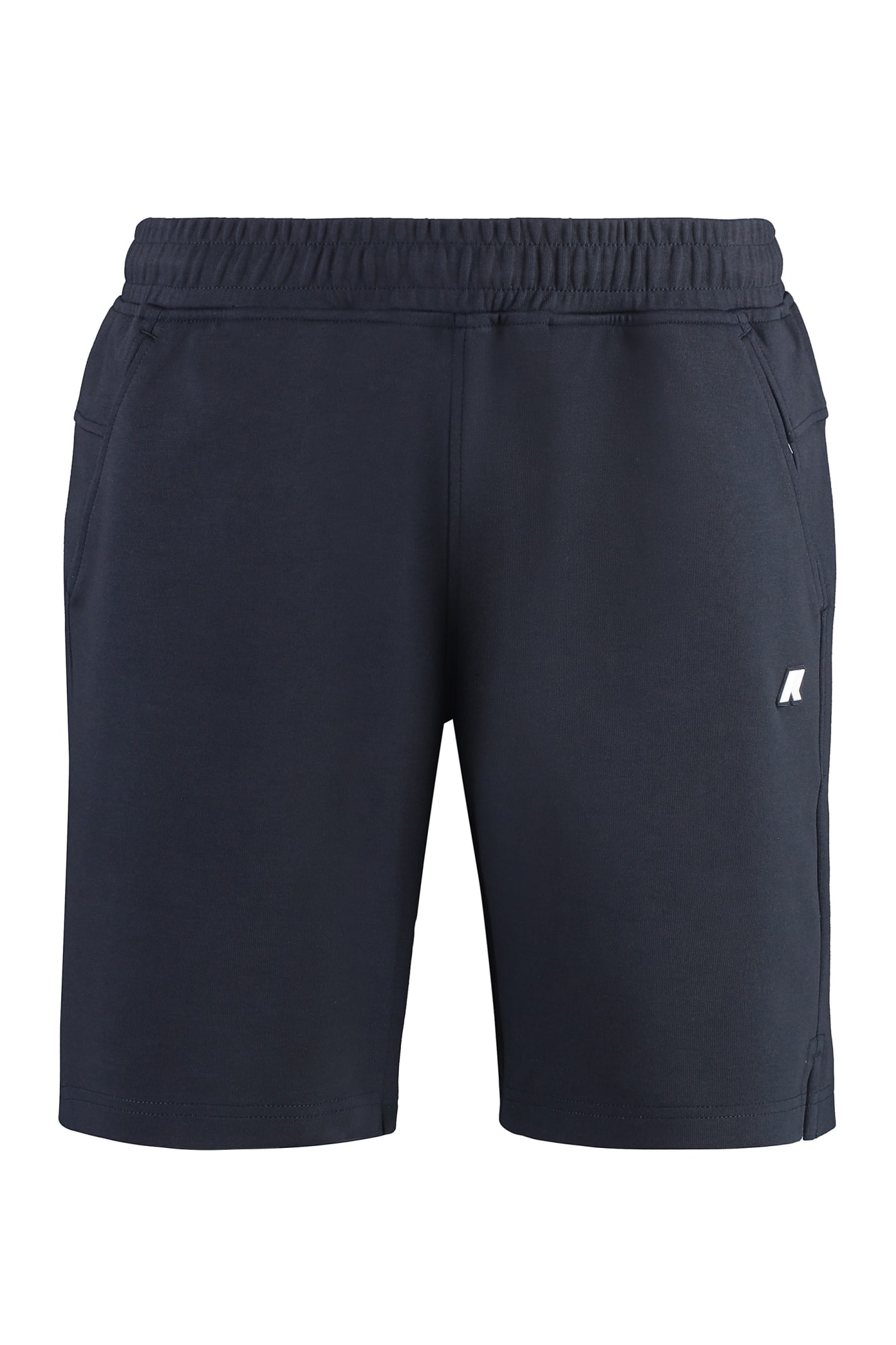 Shop K-way Keny Cotton Bermuda Shorts In Blue