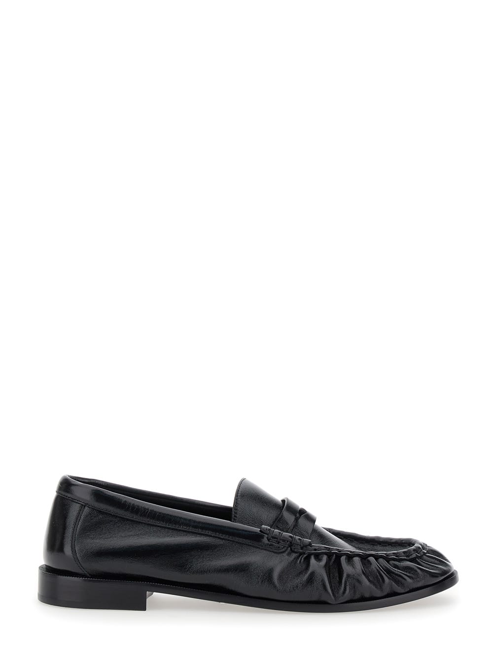 Shop Saint Laurent Black Loafers With Cassandre In Leather Man