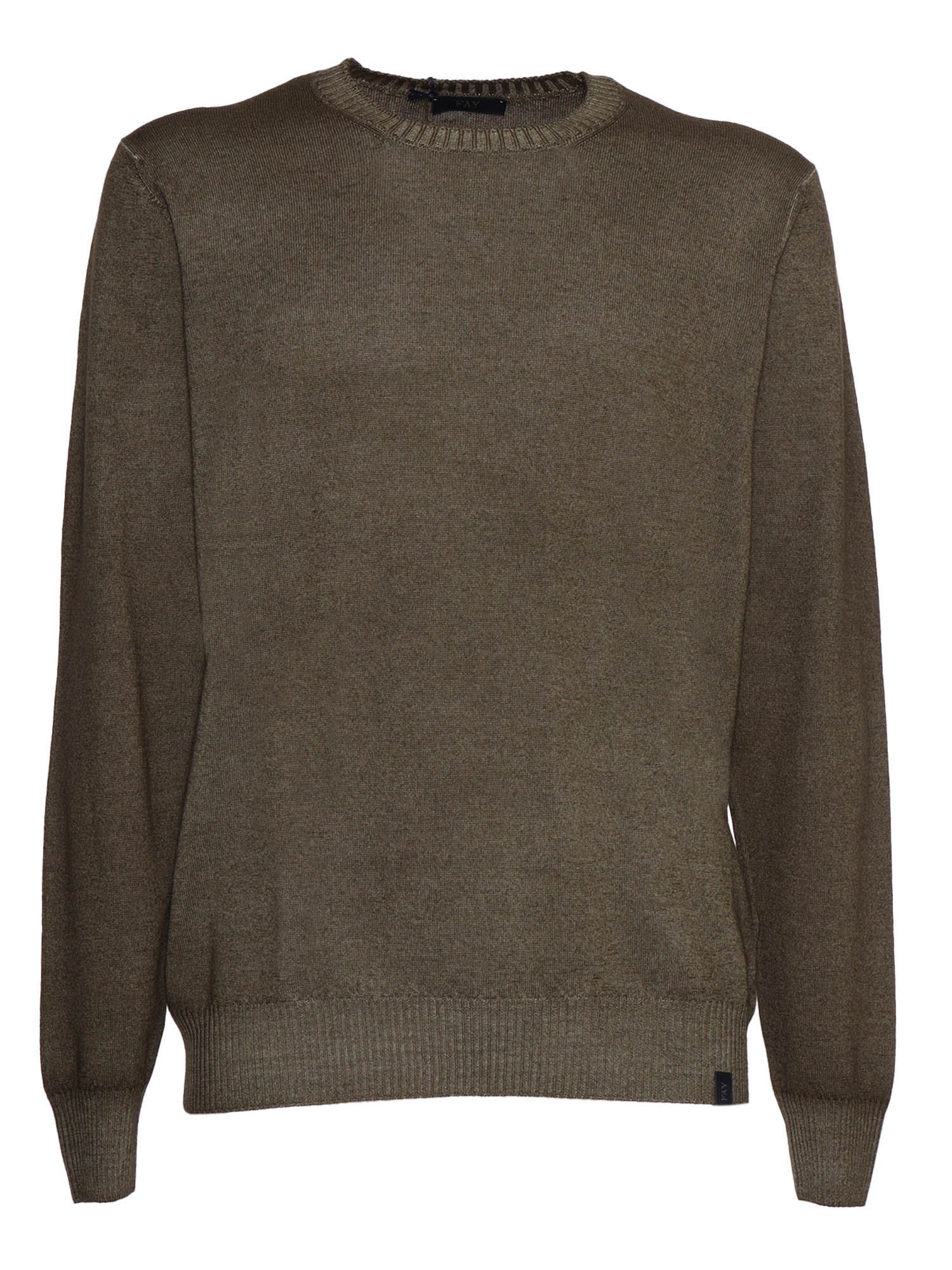 Shop Fay Crew Neck Sweater In Green