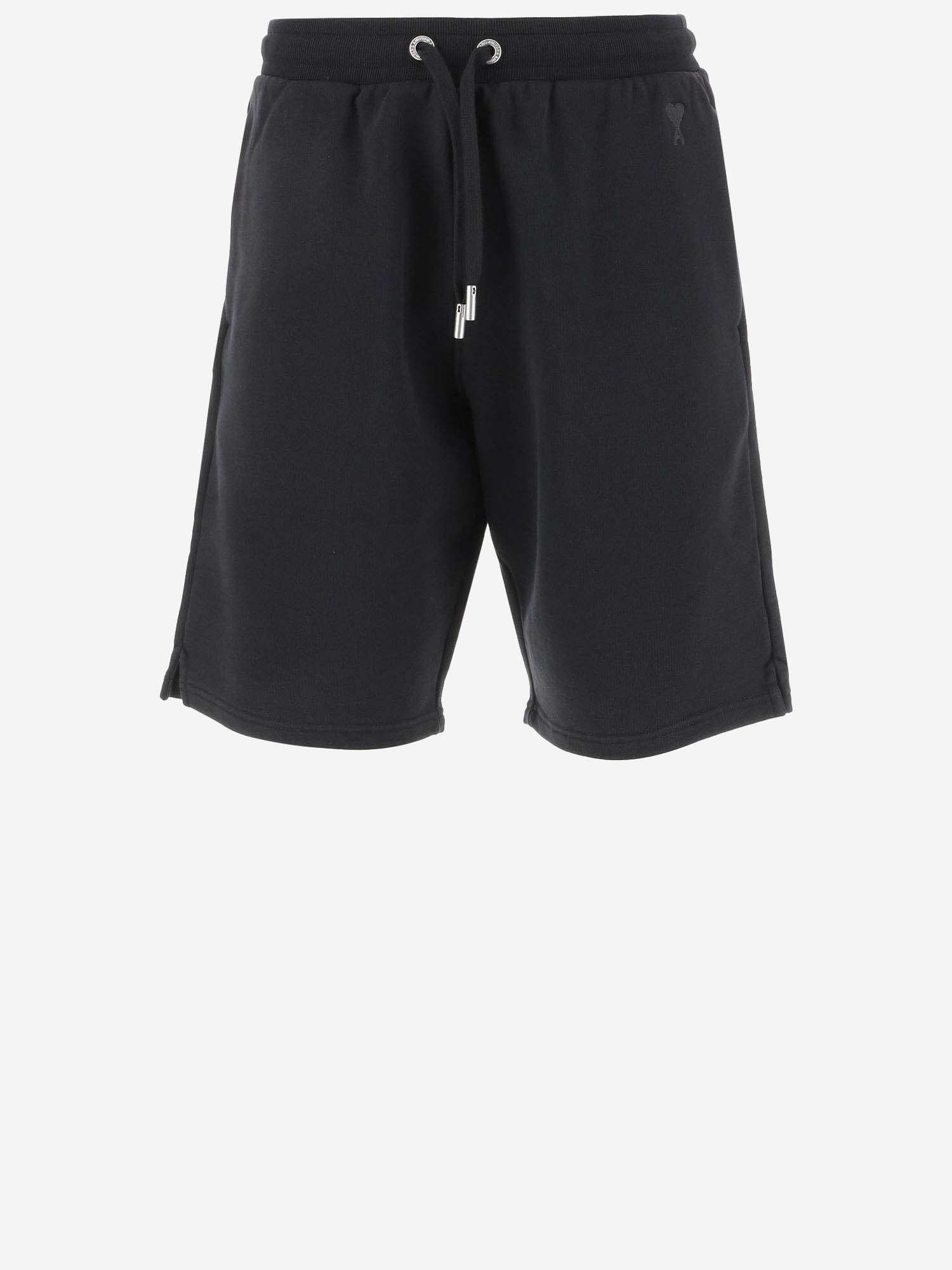 Shop Ami Alexandre Mattiussi Stretch Cotton Short Pants In Black