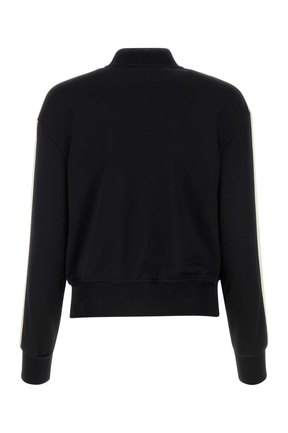 Shop Palm Angels Black Polyester Sweatshirt In Blackoff