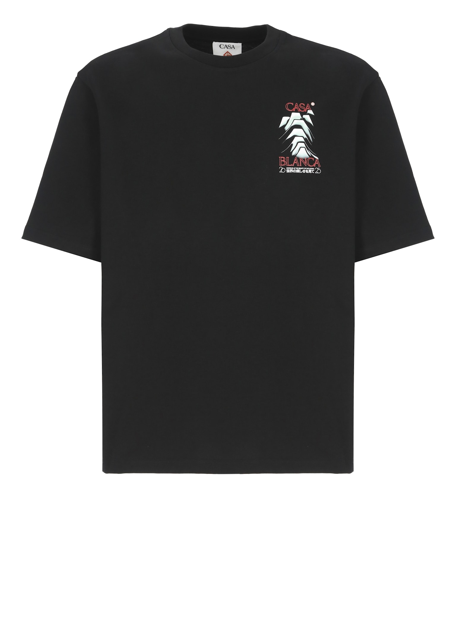 Casablanca Mountain Frost Graphic Crewneck T-shirt In Black