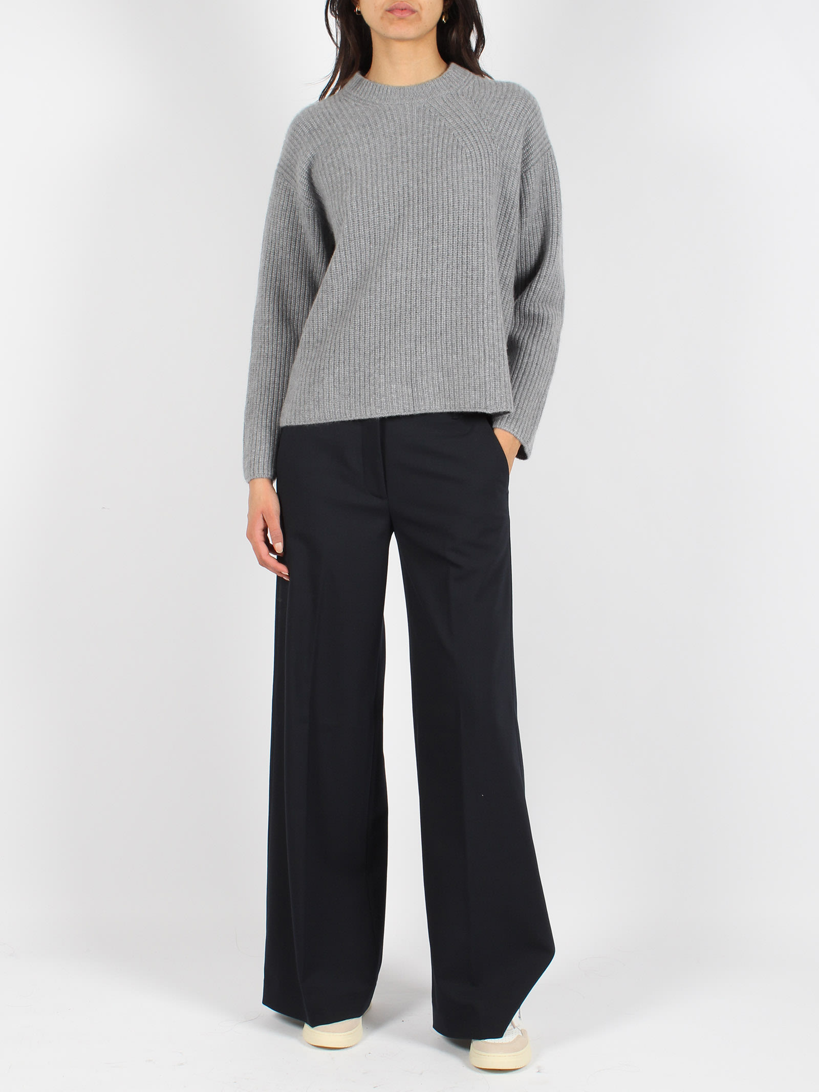 P.a.r.o.s.h Cashmere Round-neck Jumper In Grey