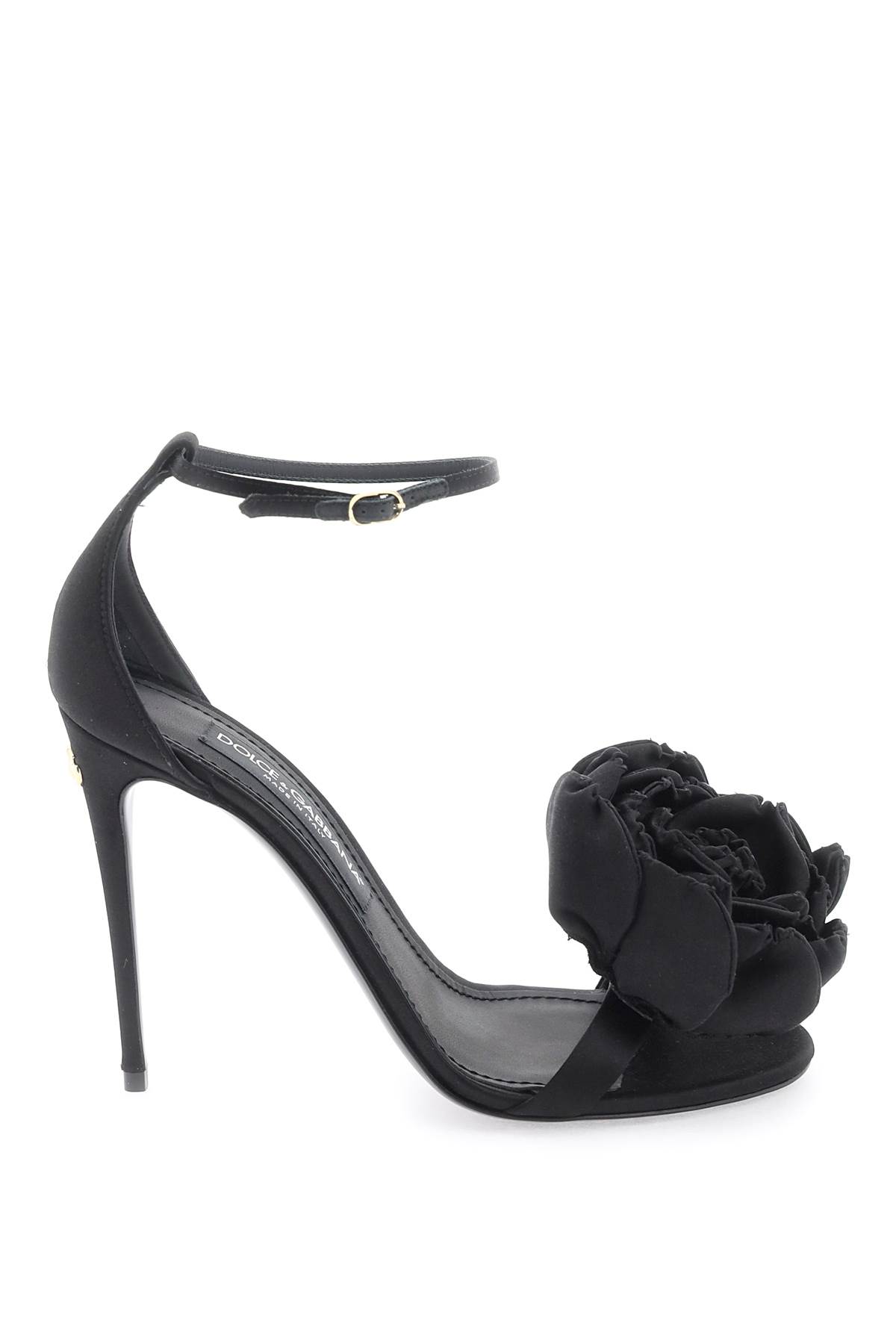 Shop Dolce & Gabbana Satin Sandals In Nero Nero (black)