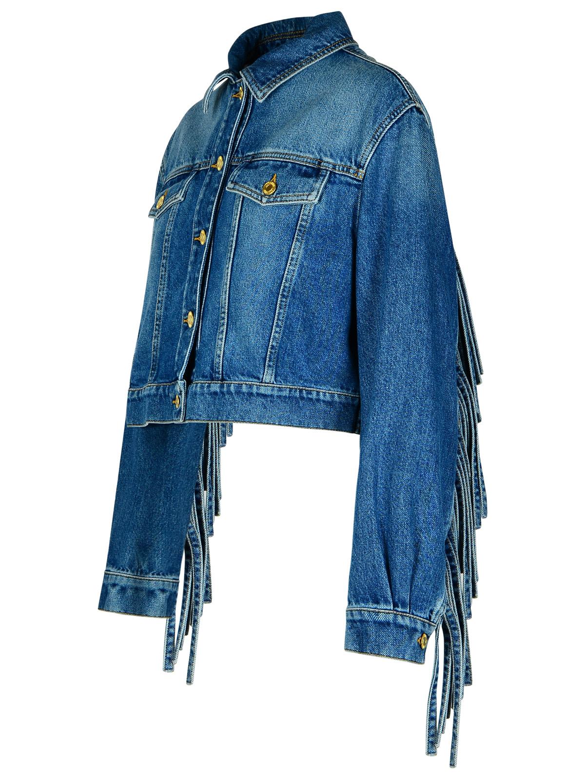 Shop Moschino Blue Cotton Jeans Jacket