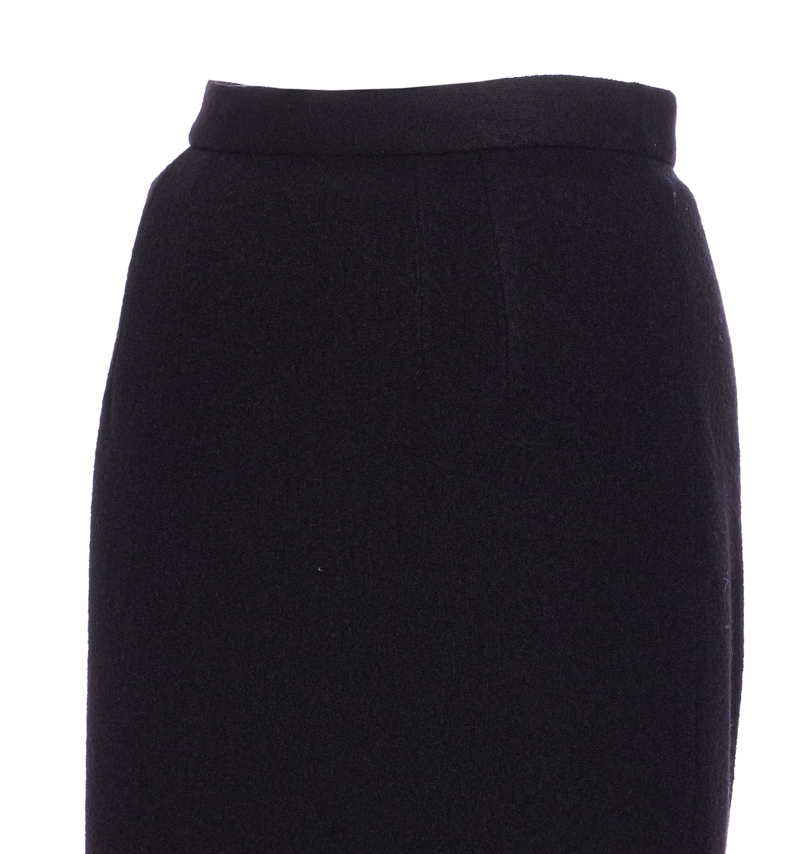 Dolce & Gabbana High Waist Midi Skirt With Back Slit In Blue