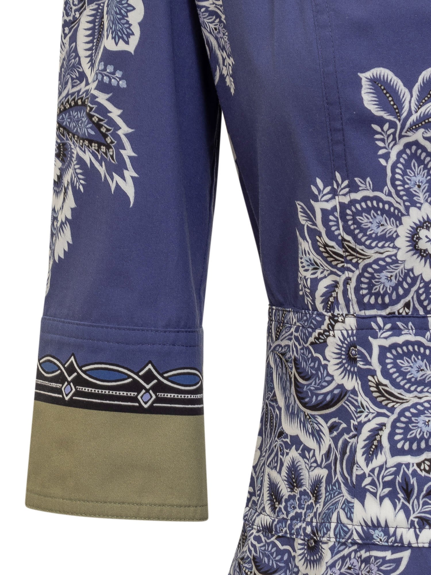 Shop Etro Long Dress With Print In Fdo Blu