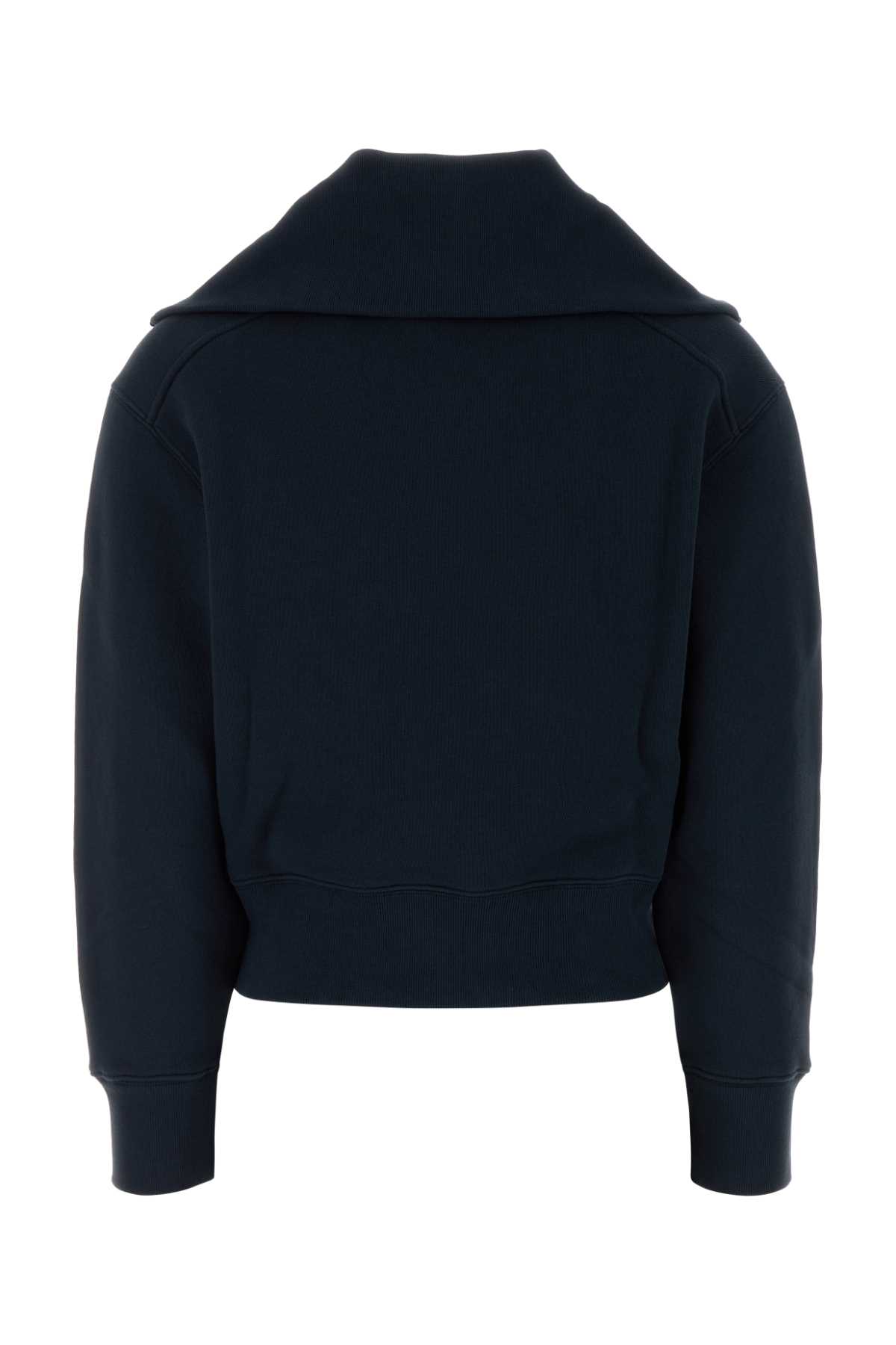 Autry Cotton Sweatshirt With High Collar And Ribbed Cuffs In Blue