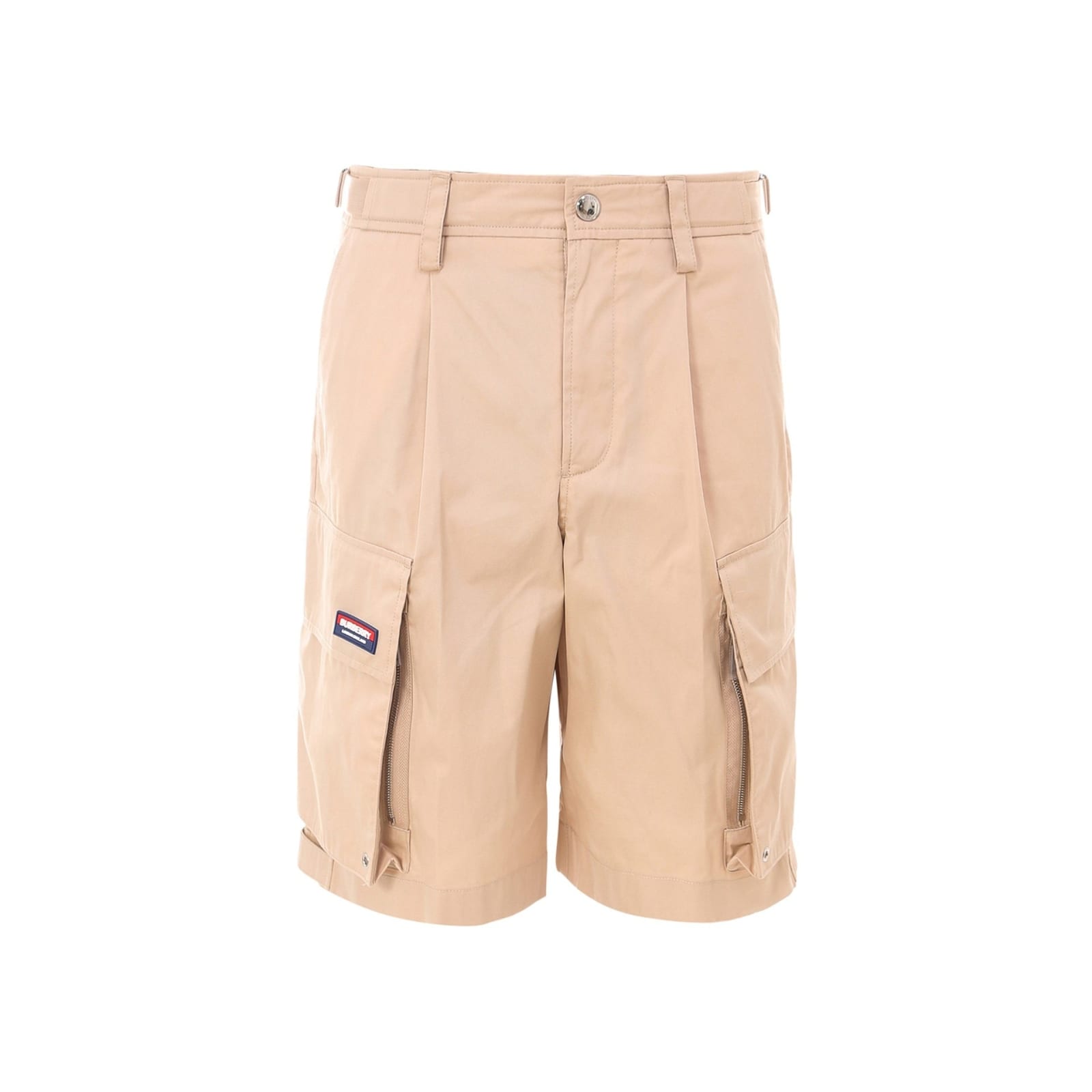 Shop Burberry Cotton Bermuda Shorts In Beige