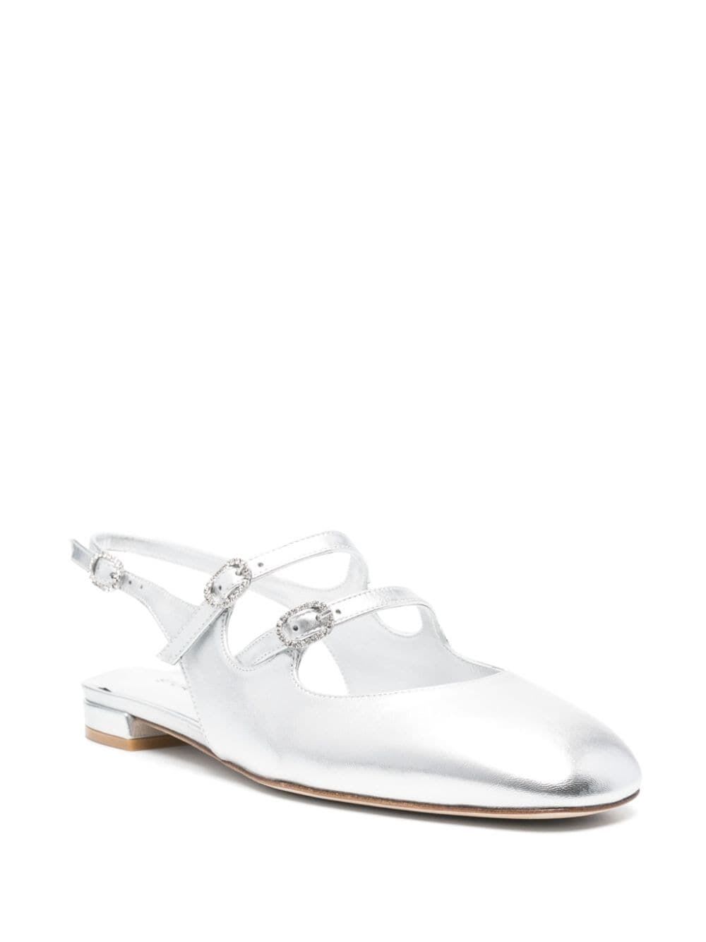 Shop Stuart Weitzman Claris Mj Slingback In Slv Silver