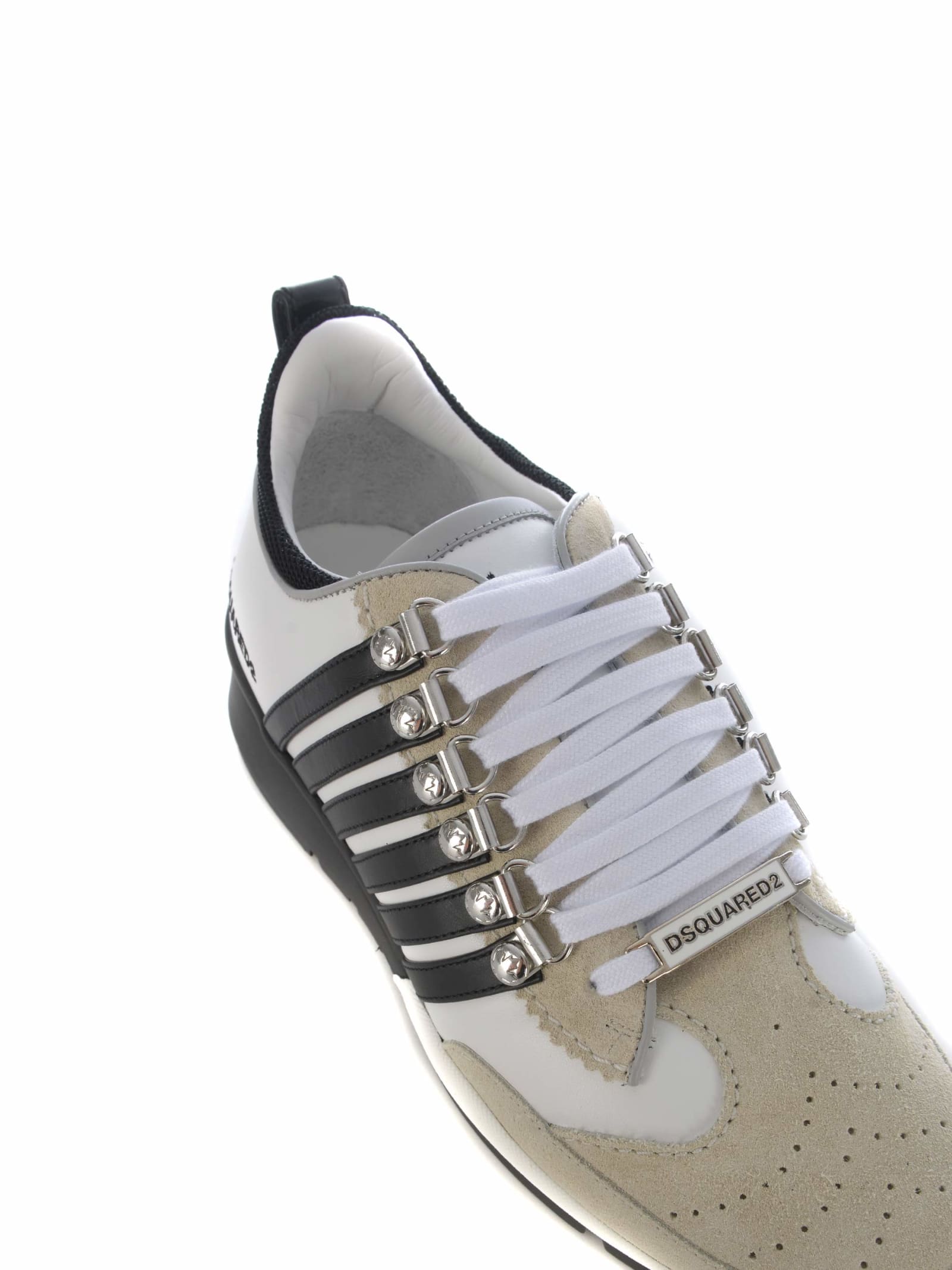 Shop Dsquared2 Sneakers Dsquarerd2 Legendary In Leather In Bianco Nero