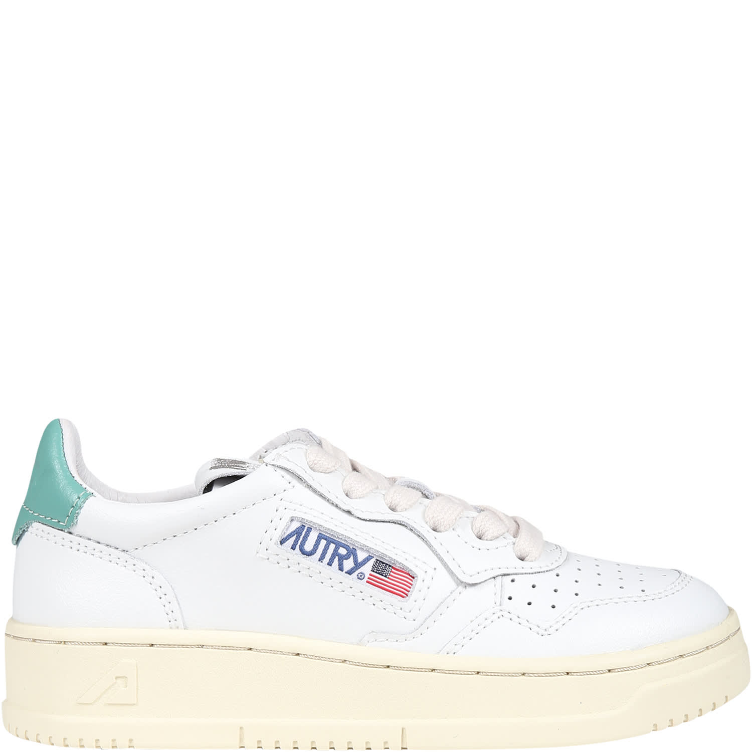 Autry White Sneakers For Kids With Logo