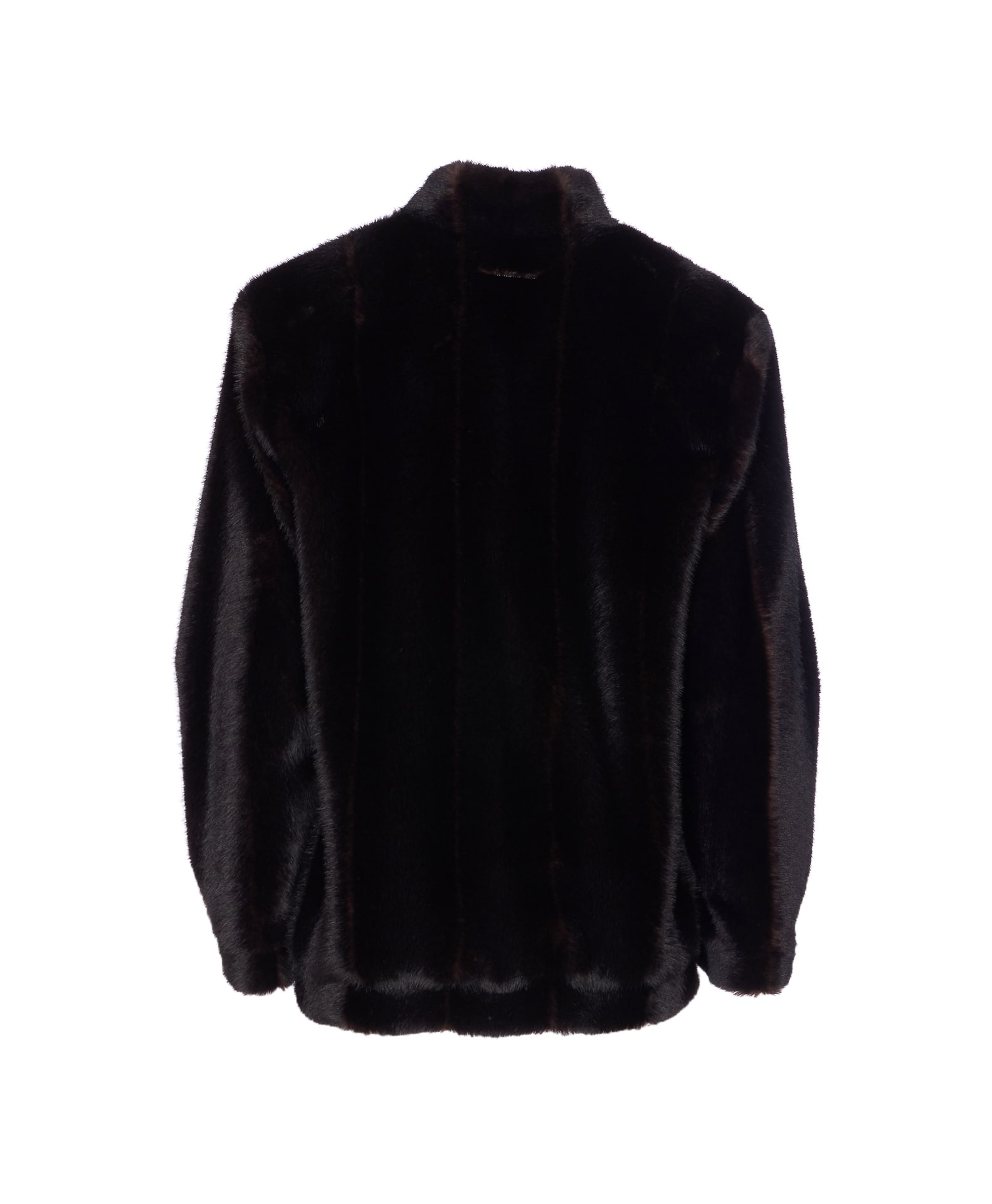 Mm6 Maison Margiela Faux Fur Jacket In Brown