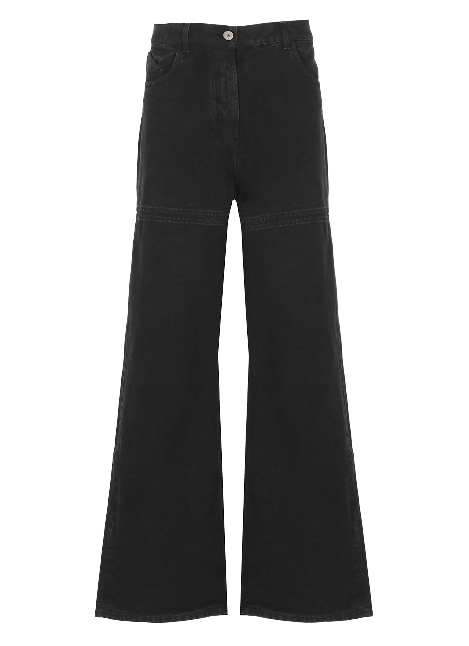Attico Cotton Pants In Black