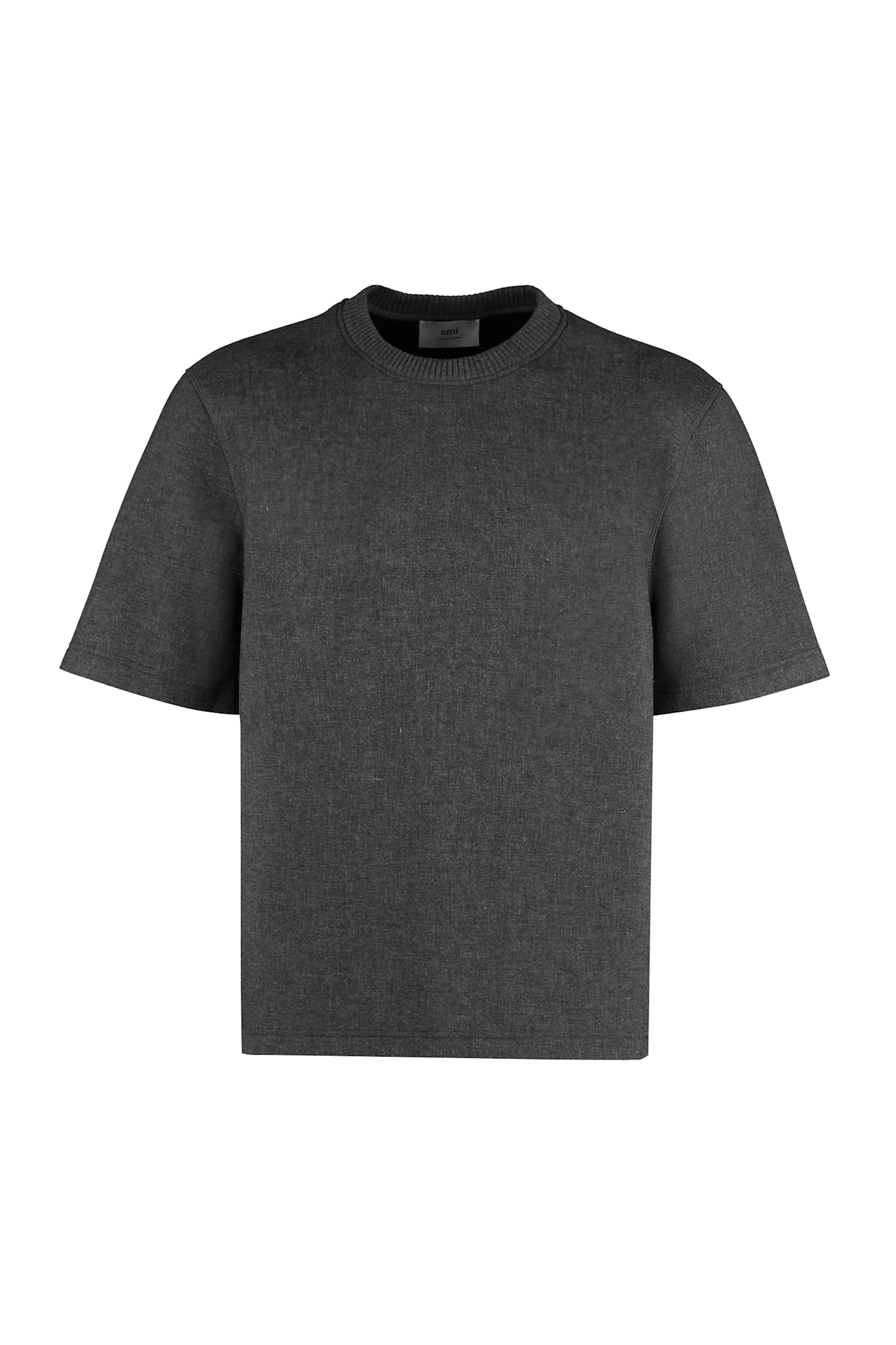 Shop Ami Alexandre Mattiussi Knitted T-shirt In Grey