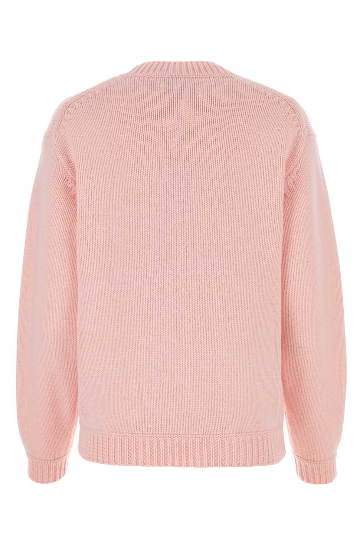 Kenzo Pink Stretch Wool Blend Sweater In Fadedpink