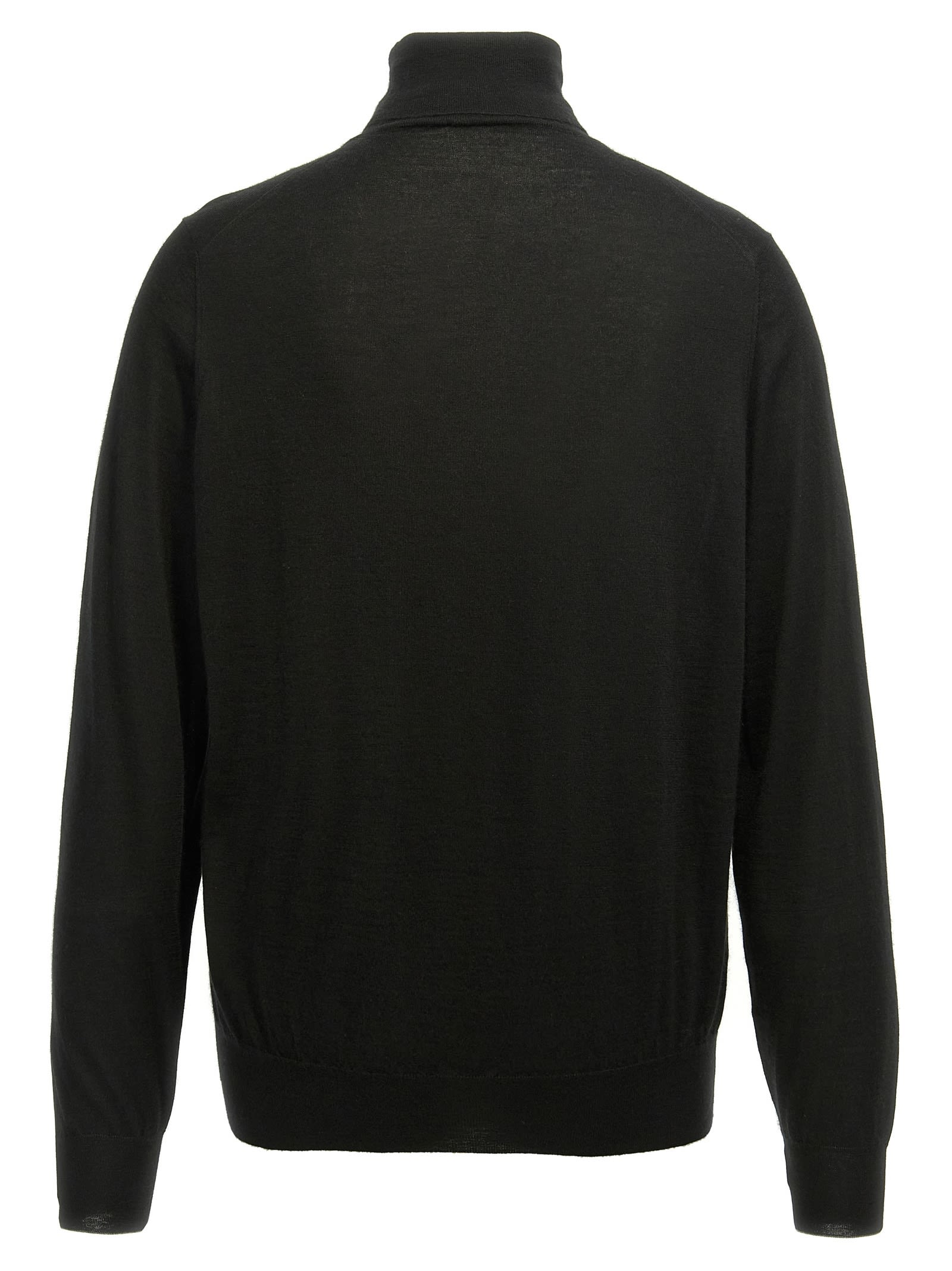 Shop Brunello Cucinelli Silk Cashmere Turtleneck Sweater In Black