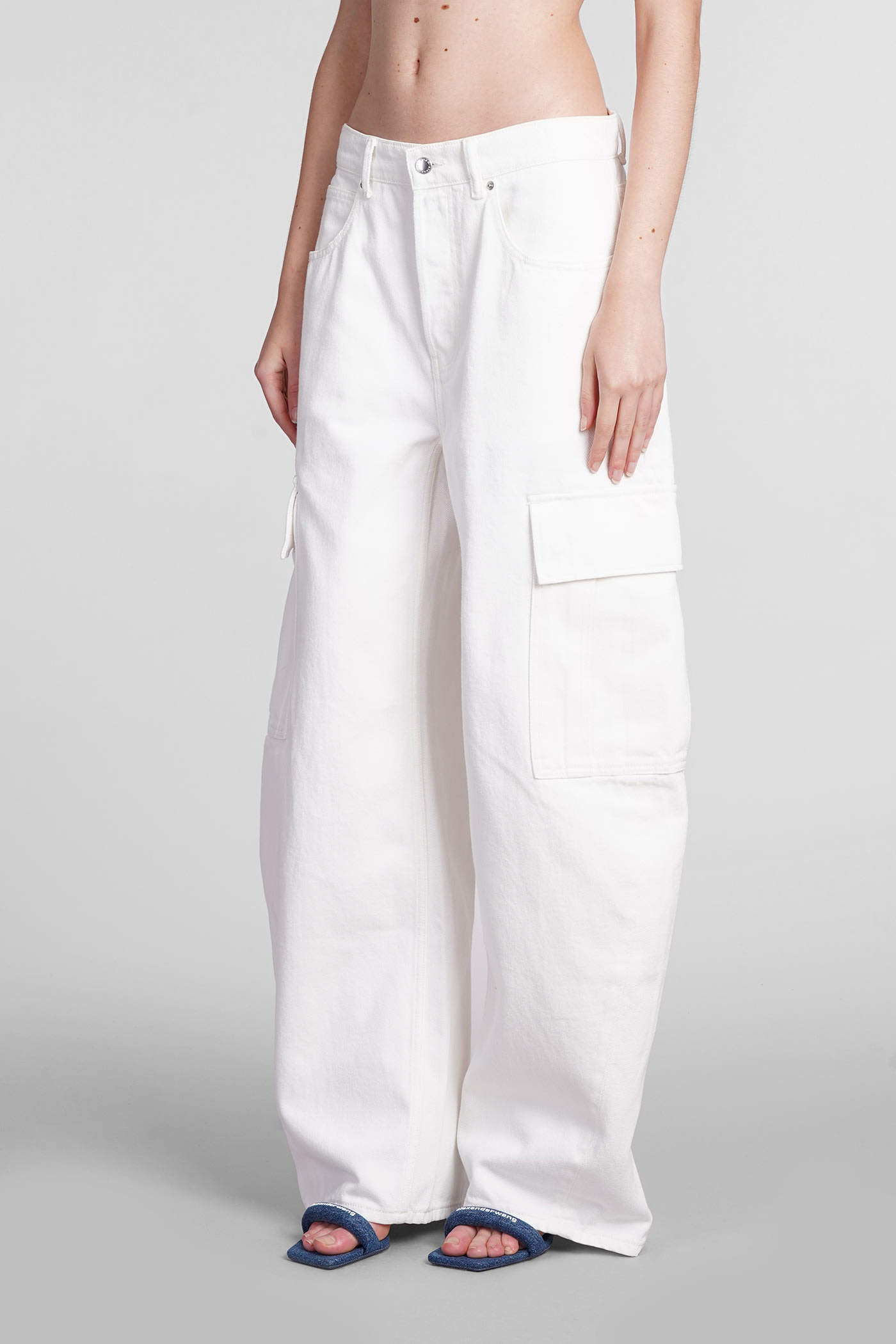 Shop Alexander Wang Jeans In White Cotton