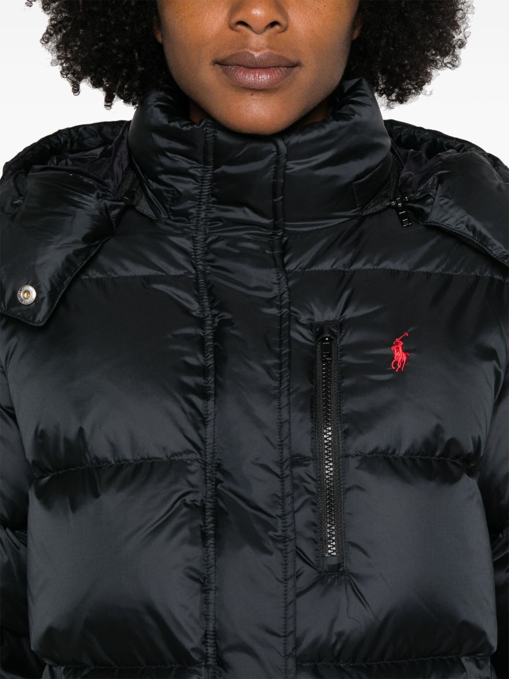 Polo Ralph Lauren Water-repellent Quilted Down Jacket With Detachable Hood Clothing In Black