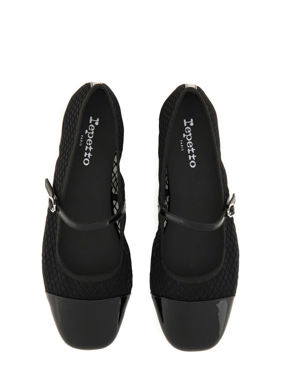 Repetto Mesh Ballet Flats In Black