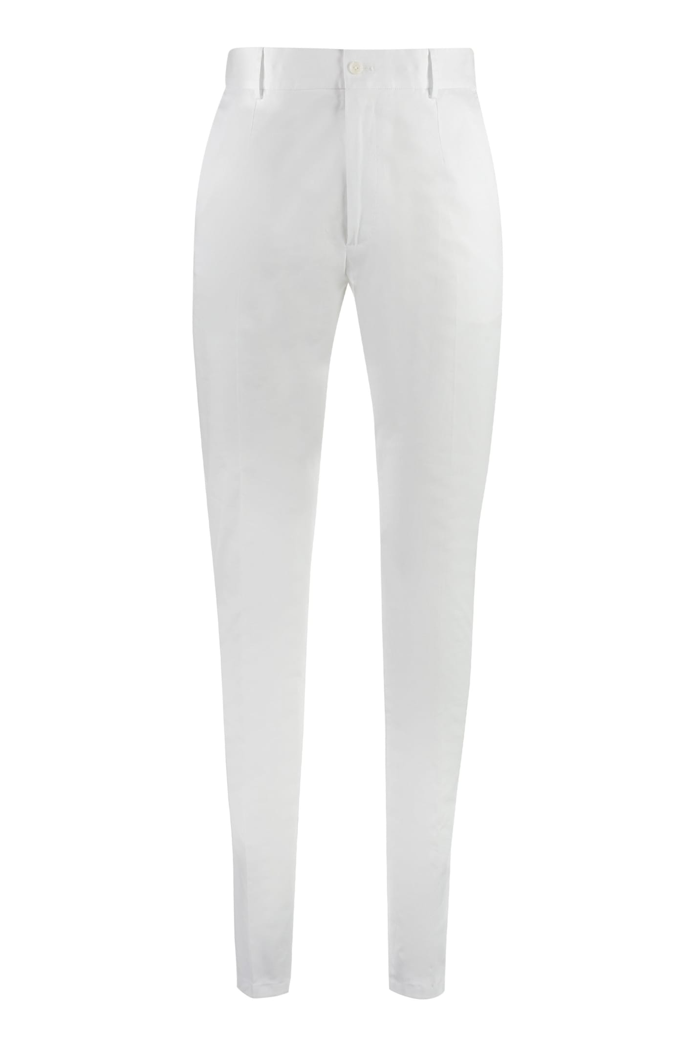 Shop Dolce & Gabbana Stretch Cotton Chino Trousers In Bianco