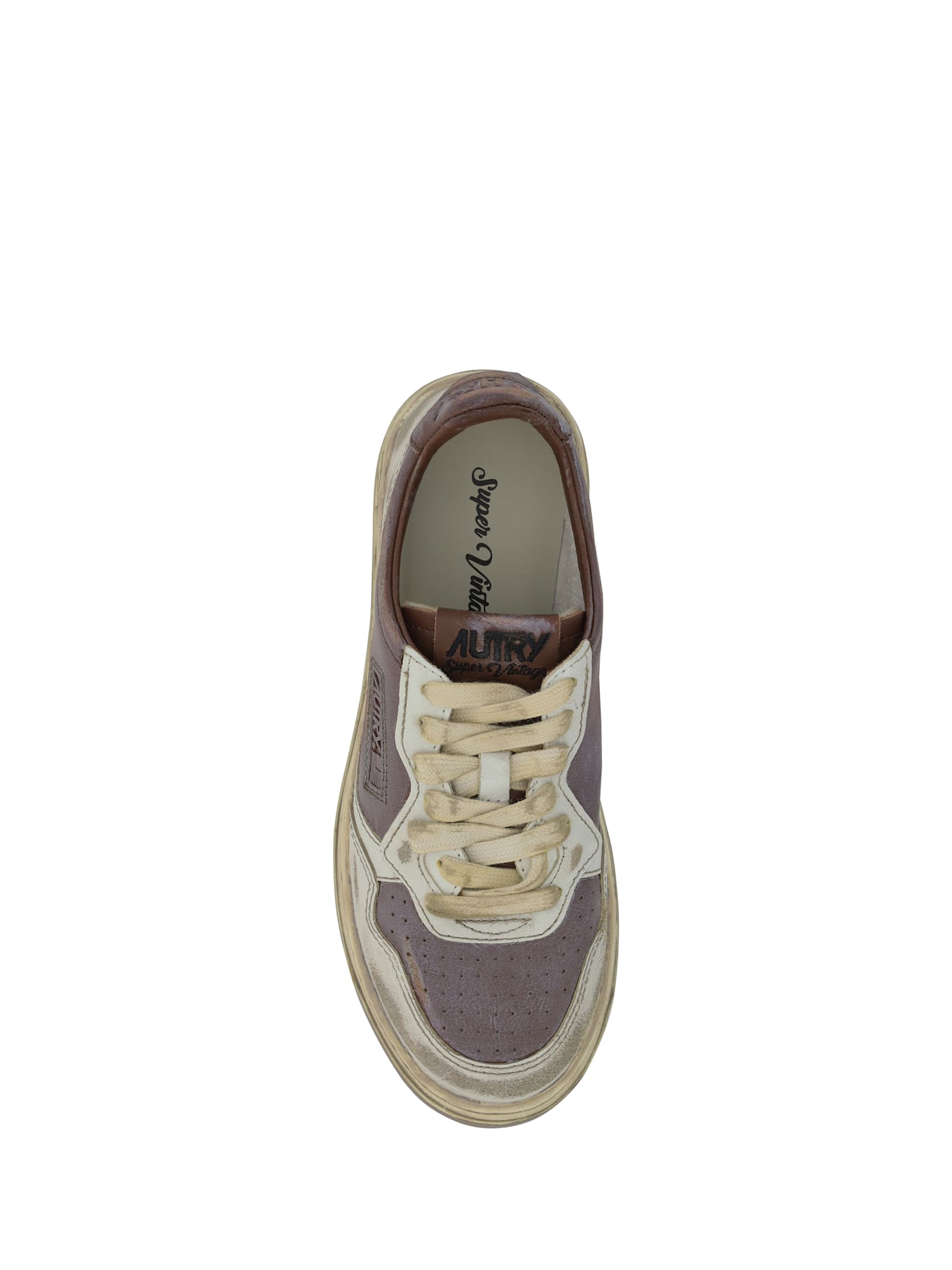 Shop Autry Sup Vint Low Sneakers In Leat/mud Patridge