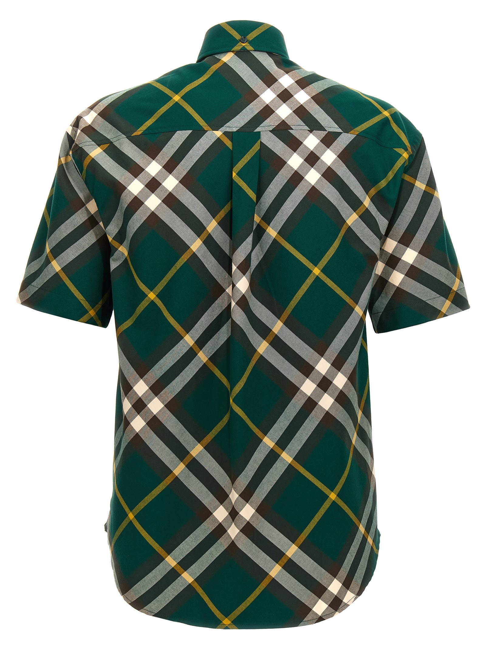 Shop Burberry Check Shirt In Green