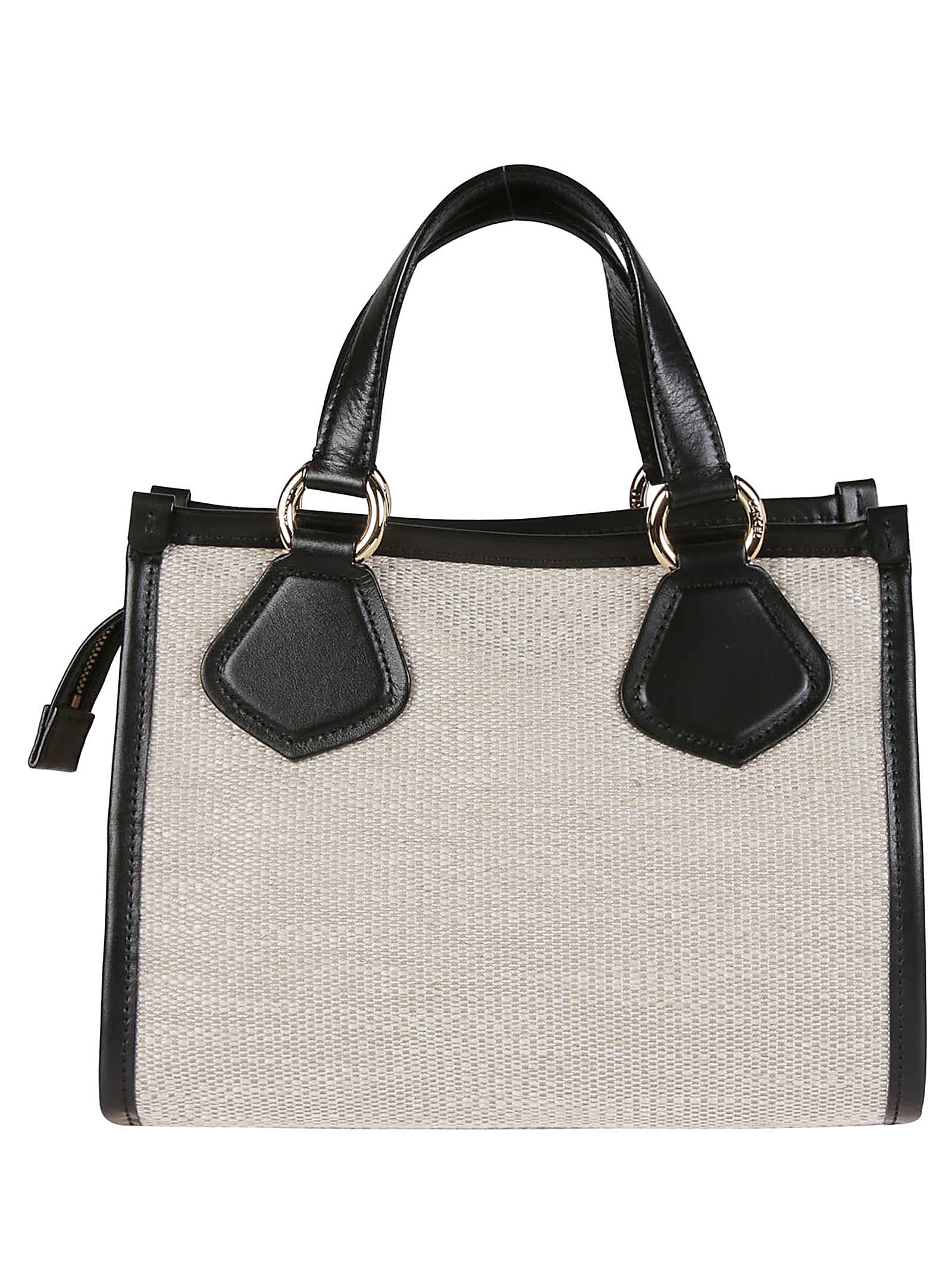 Shop Lancel Summer Small Zip Tote Bag In A Naturel/noir