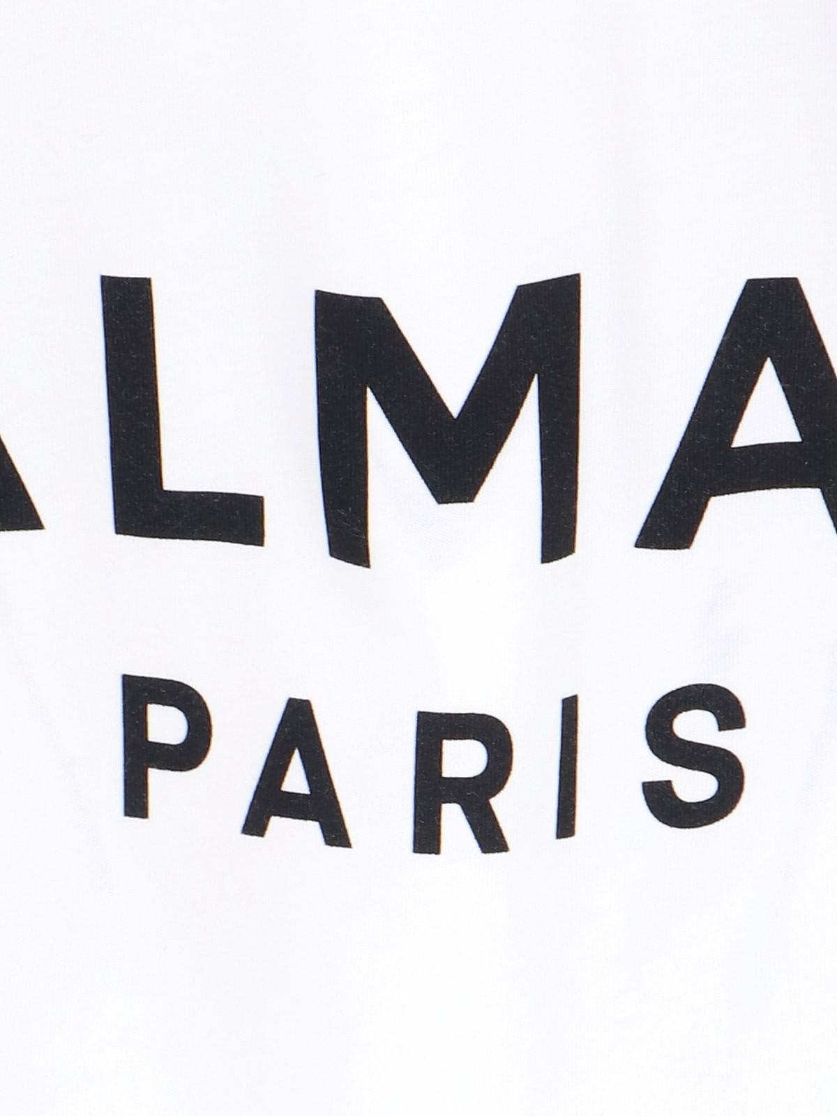 Shop Balmain Logo Crop T-shirt