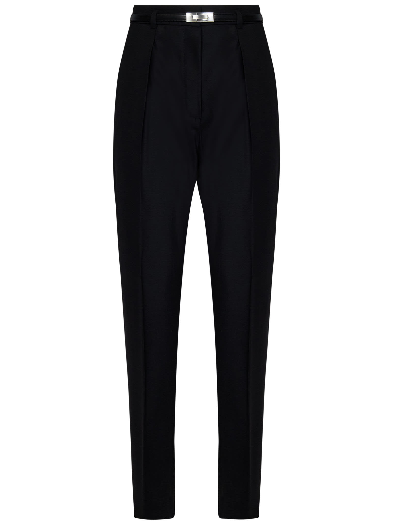 Shop Max Mara Briose Trousers In Black